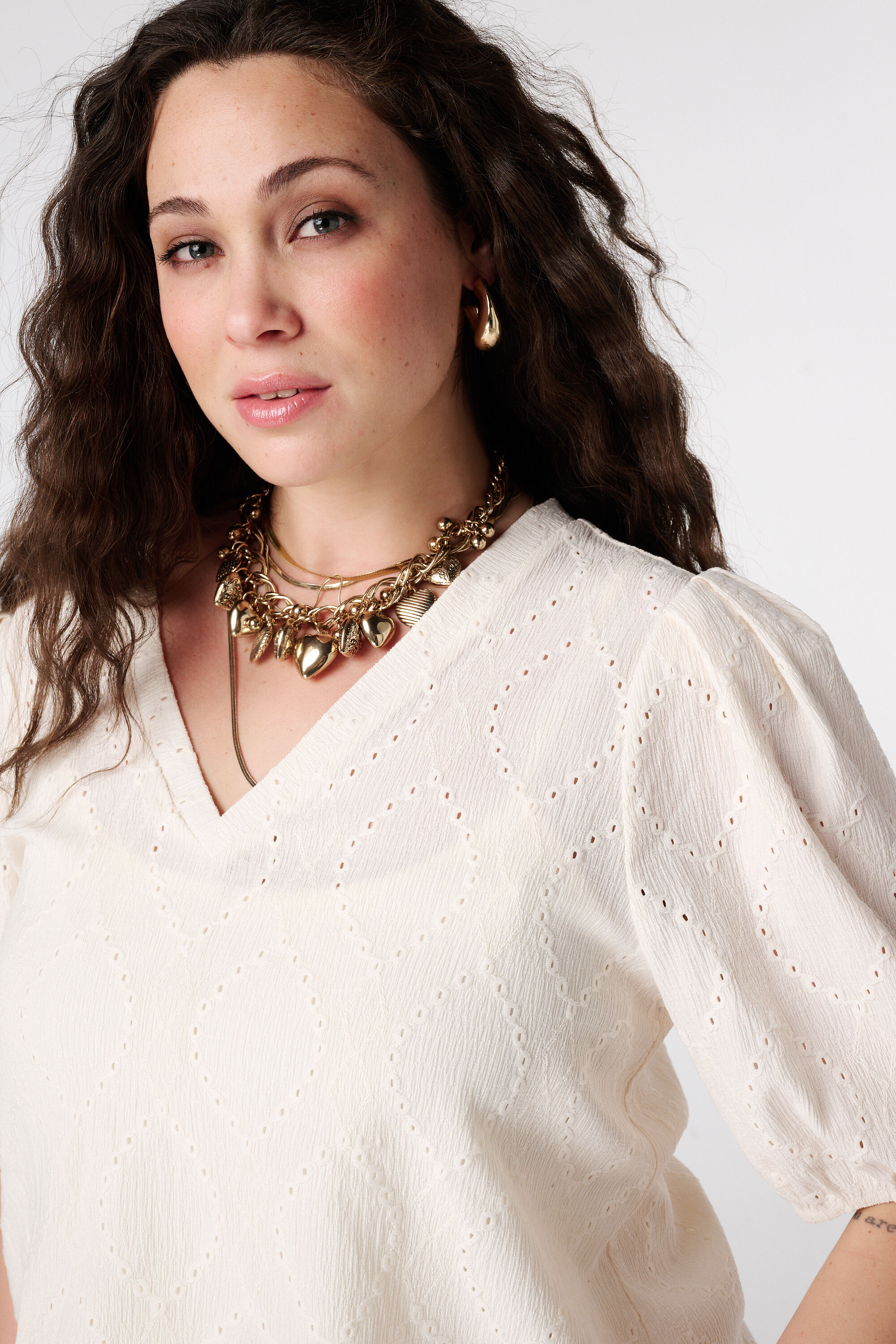 Top met broderie-look image number 4