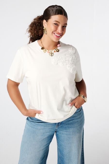 T-shirt met geborduurde opdruk T-shirt met geborduurde opdruk