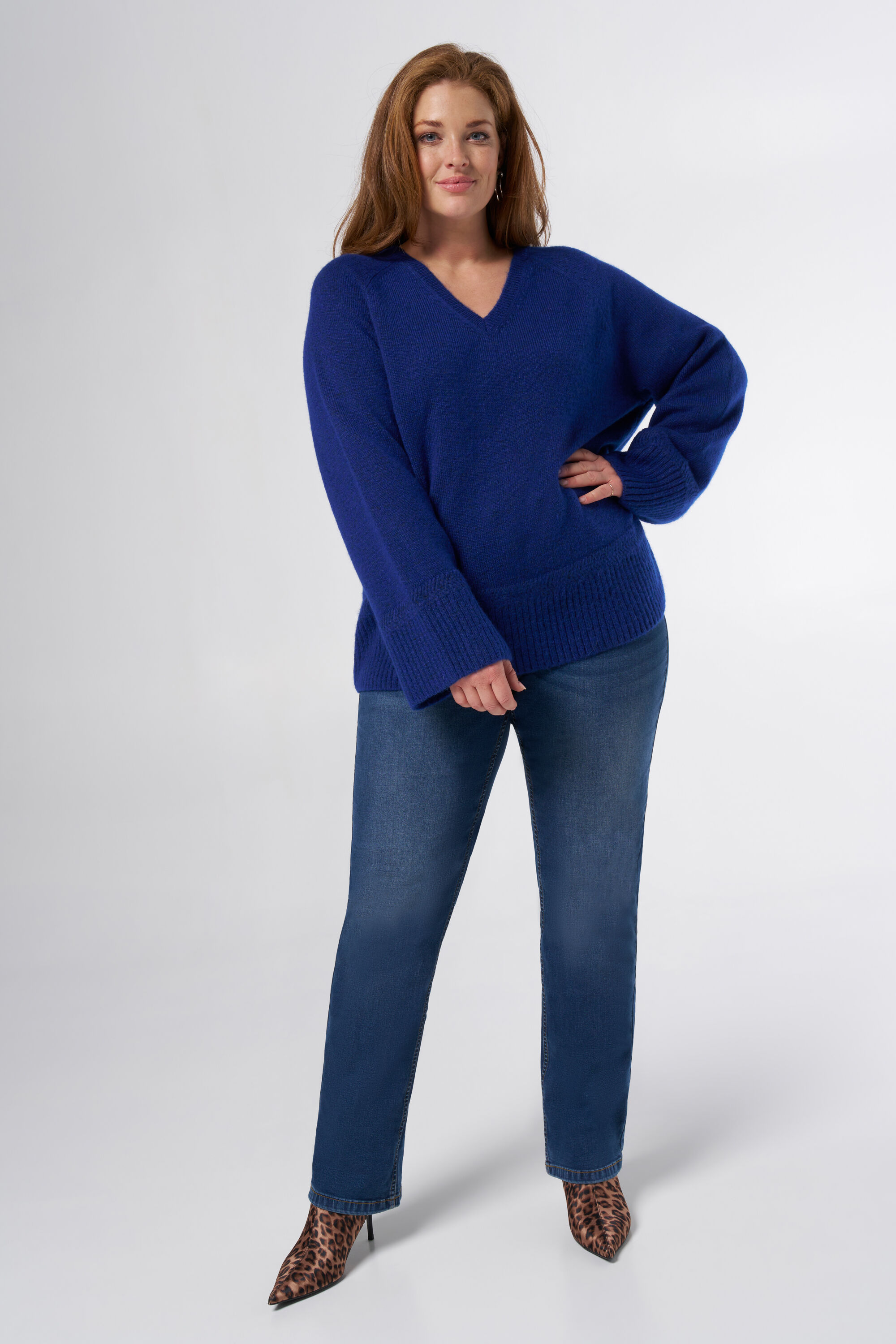 Gebreide trui met V-hals image number 5