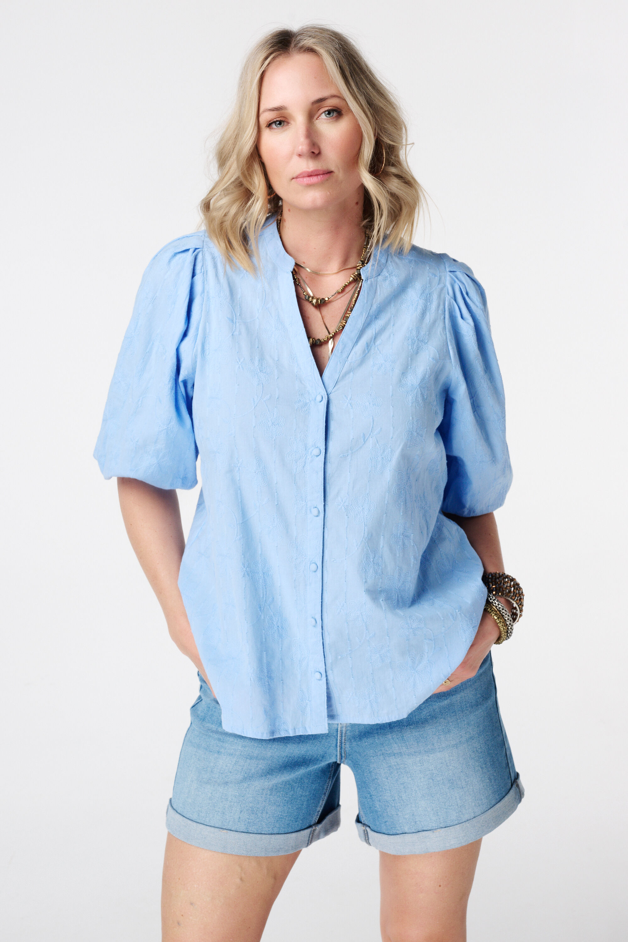 Blouse met korte mouwen