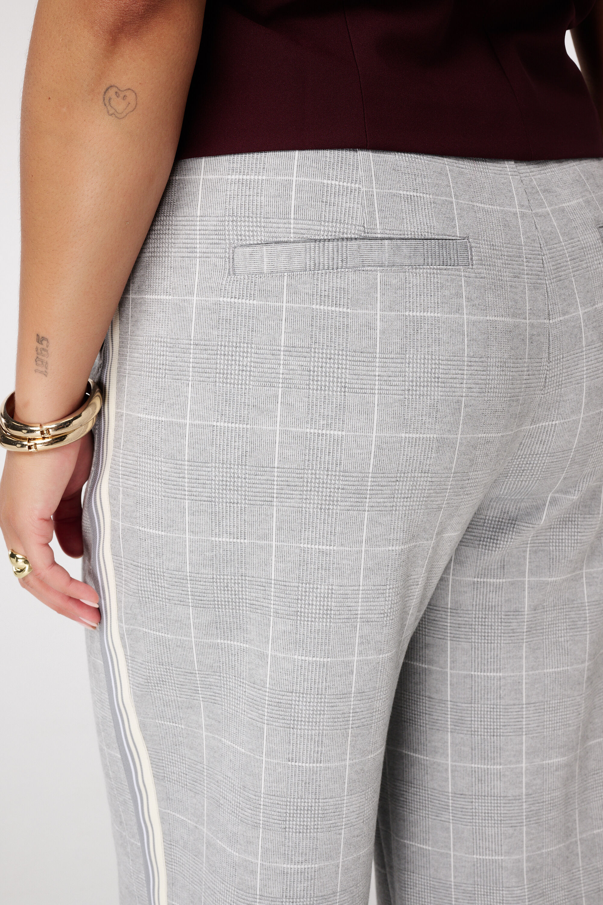 Geruite wide-leg pantalon image number 4