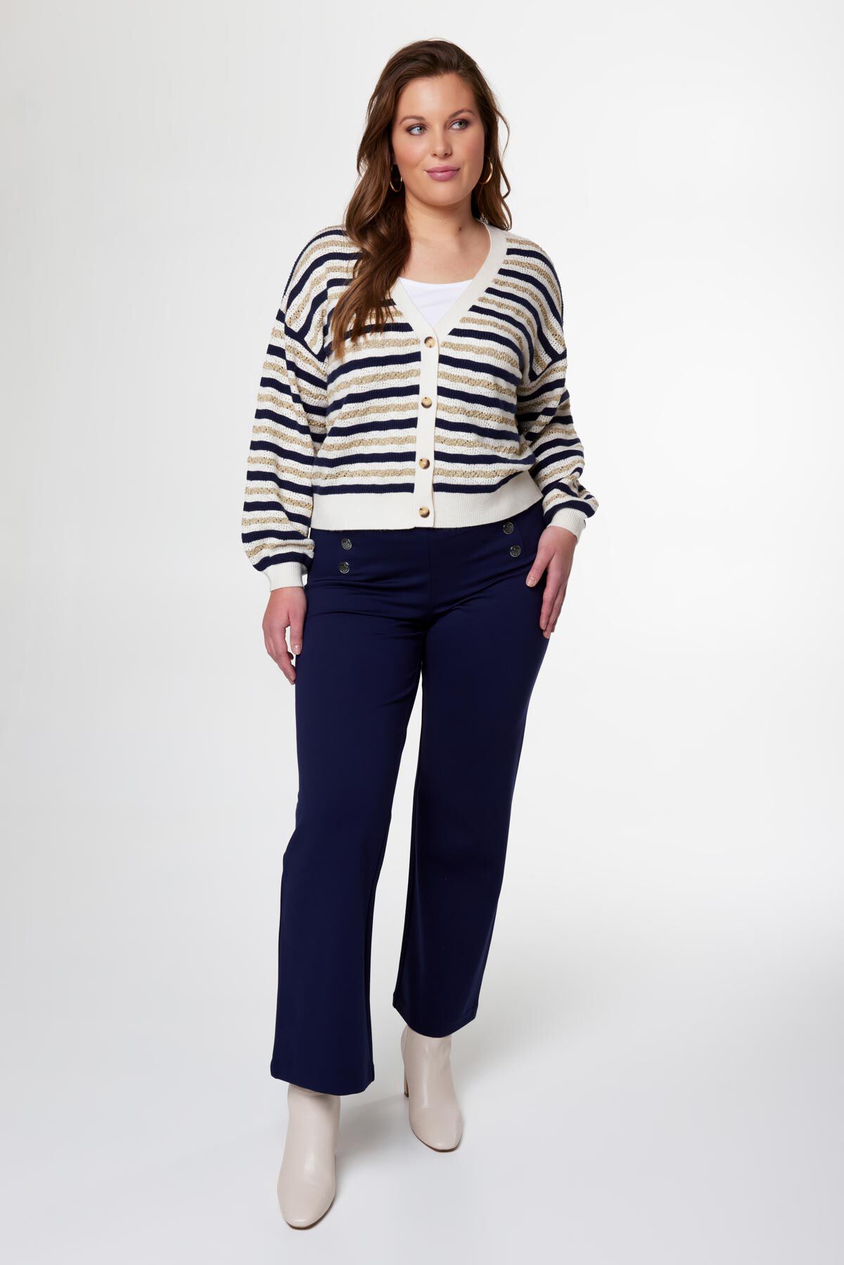 Gebreid vest met v-hals en glitter image number 5