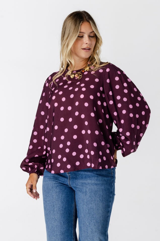 Blouse met polka dot image number 0