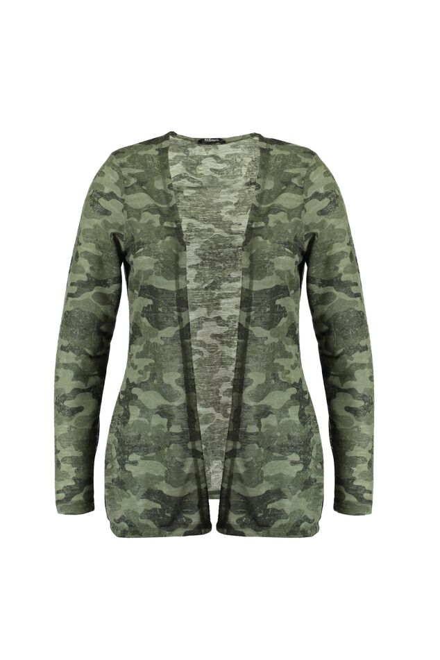 Openvallend vest met camouflageprint image number 1