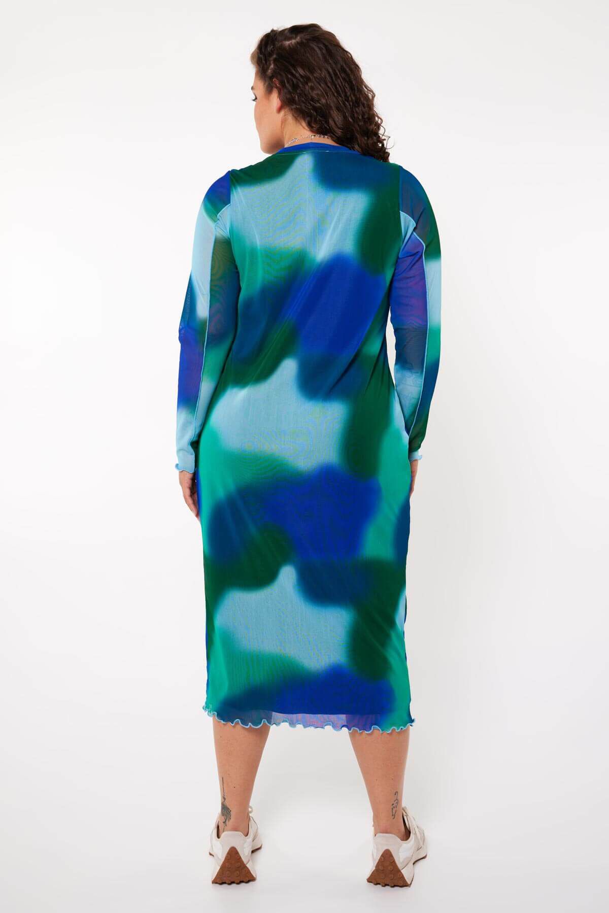 Maxi jurk met mesh image number 4