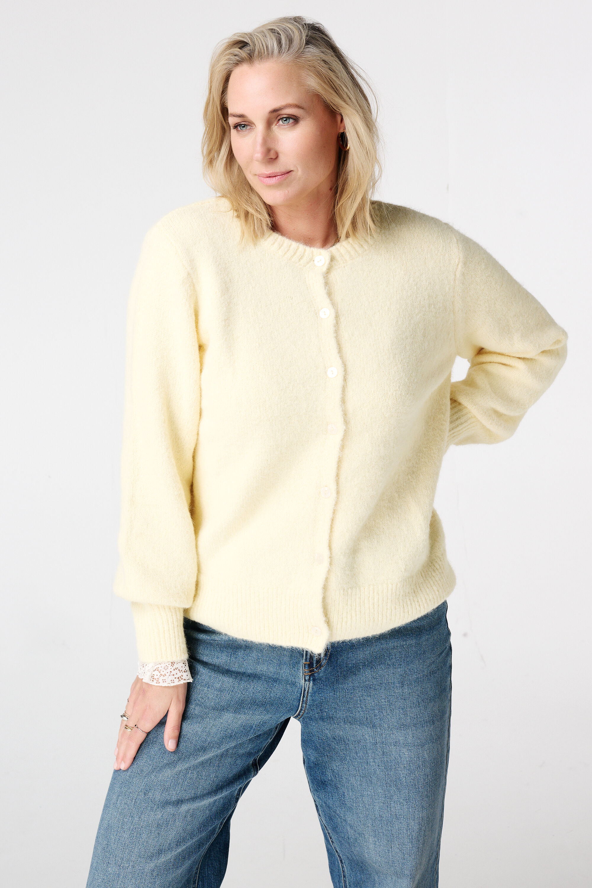 Gebreid vest met knoopsluiting