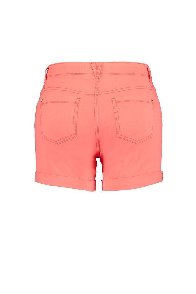 Twill shortje in neon roze image number 2