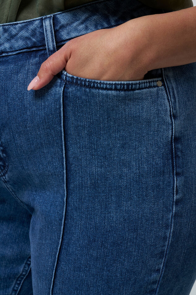 Flared leg jeans met siernaad image 5