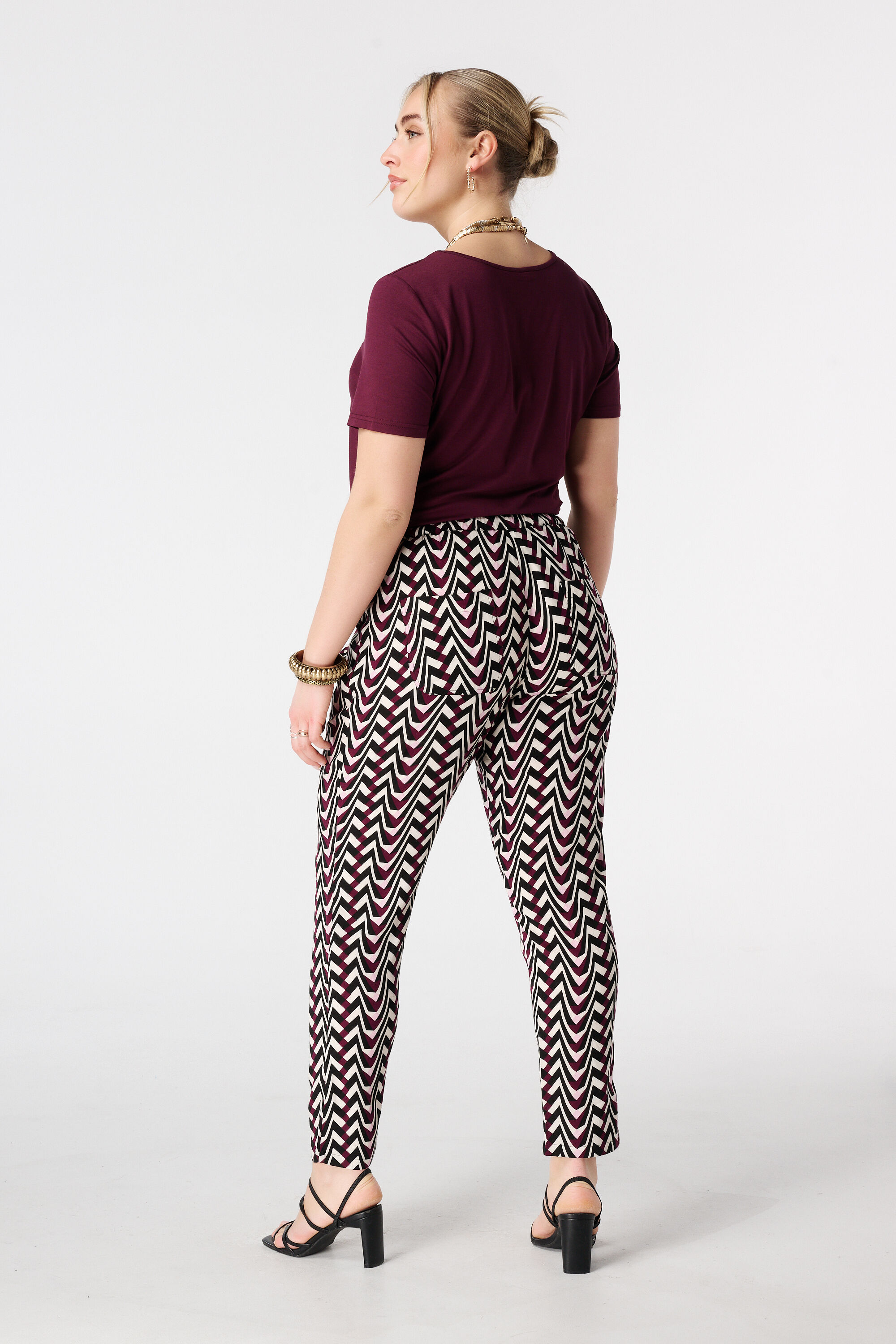 Straight leg broek met print image number 3