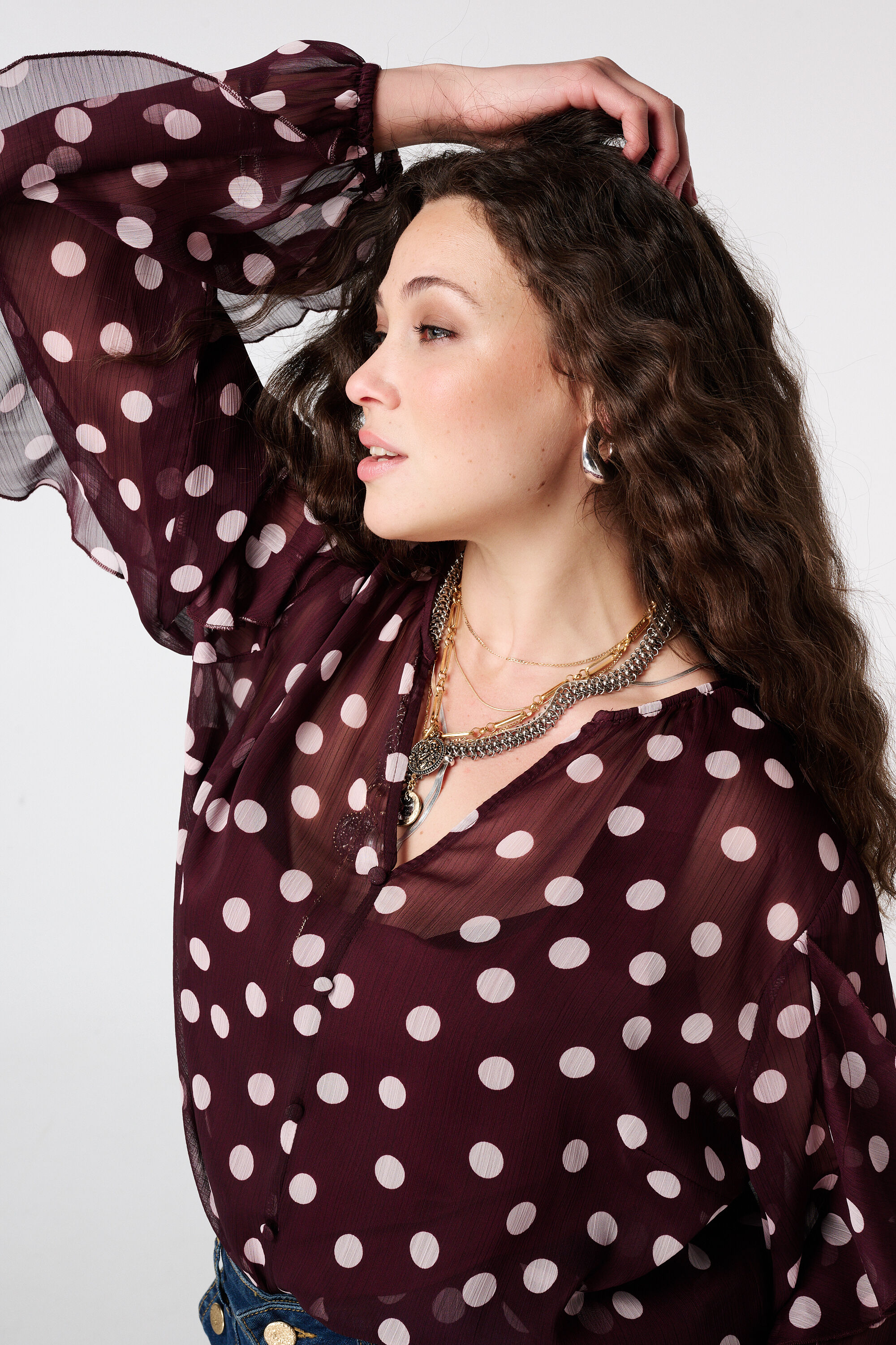 Blouse van met volants image number 4