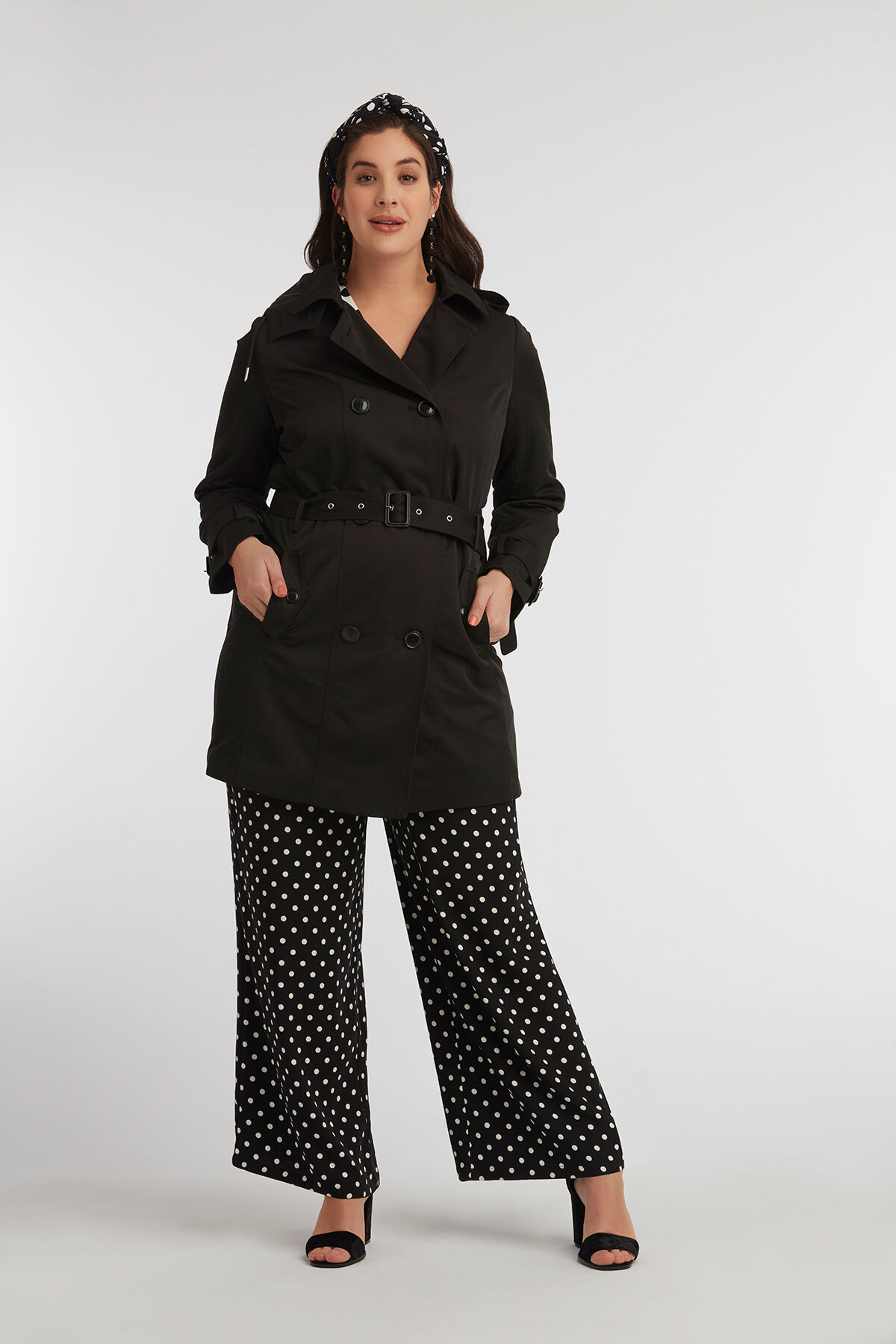 Trenchcoat met afritsbare capuchon image number 3