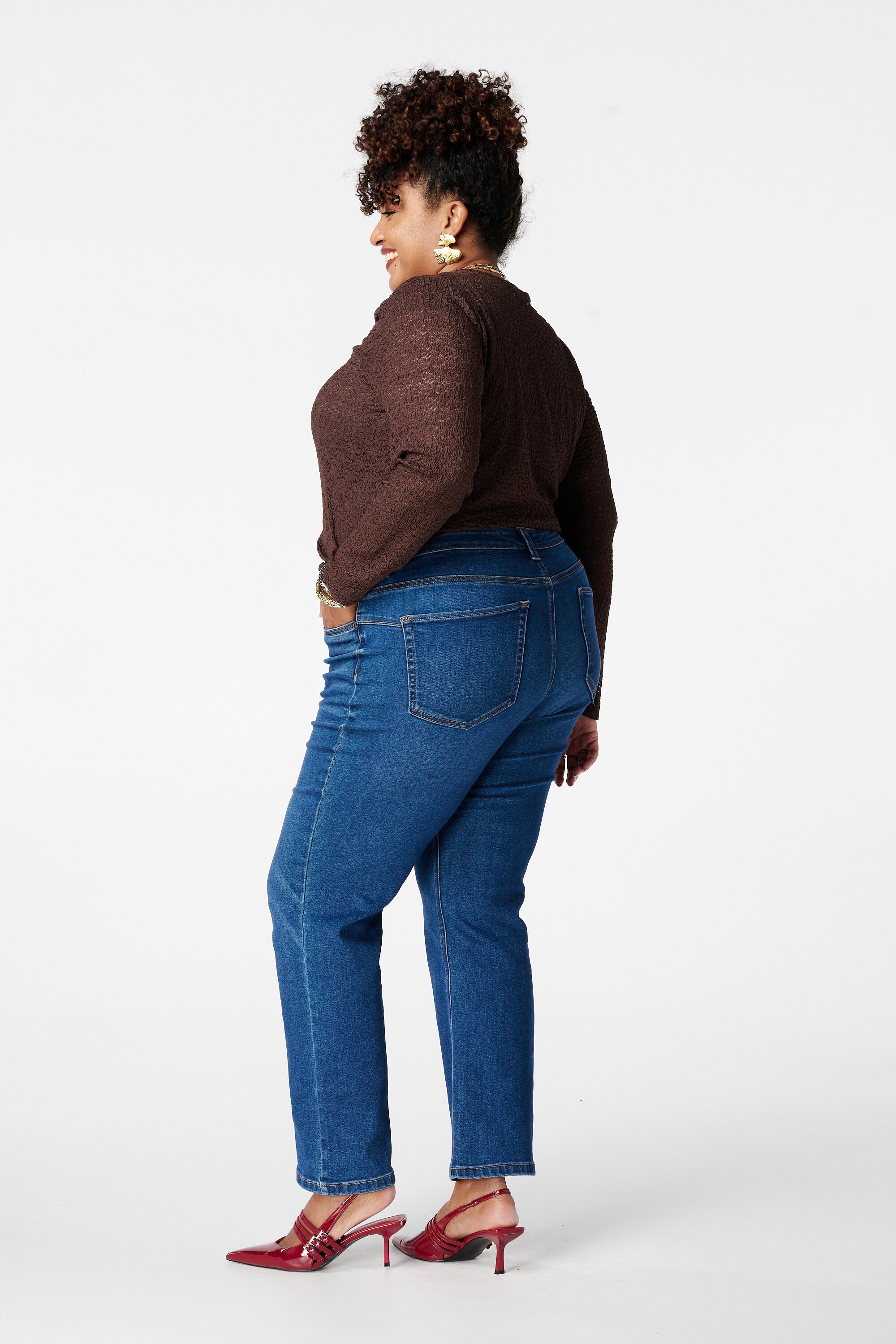 Straight leg jeans met mid waist image number 3