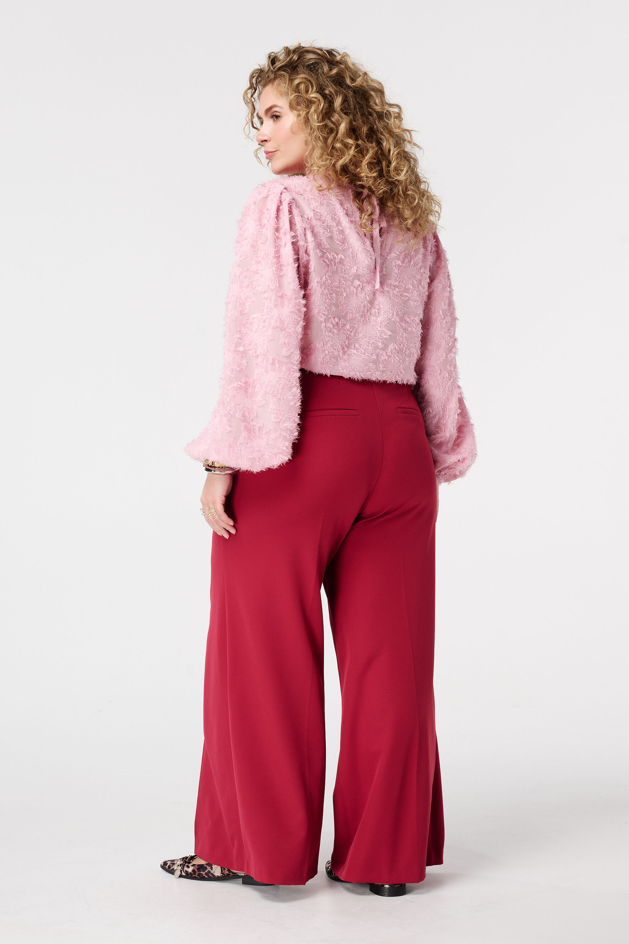 Wide leg broek met ceintuur image number 3