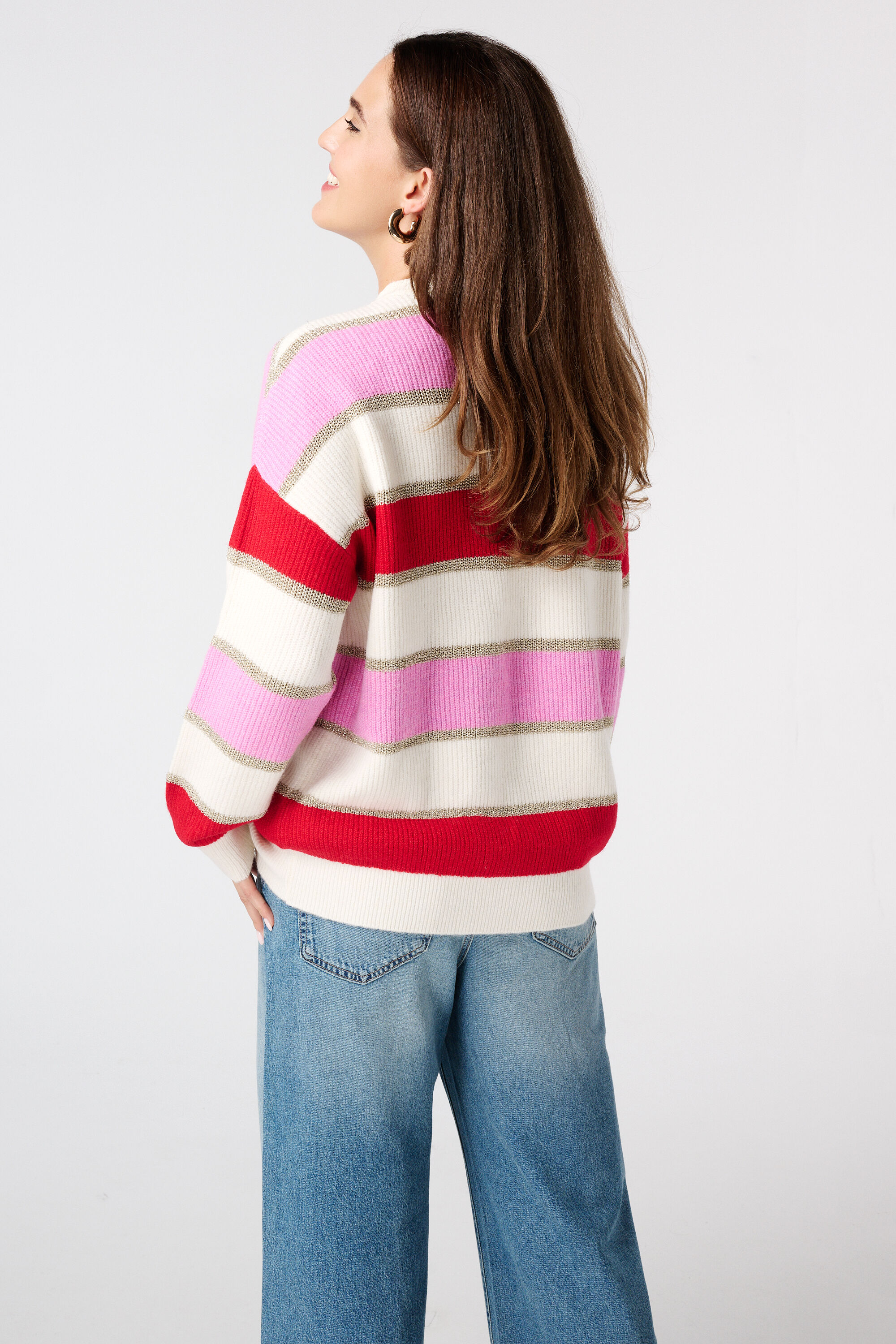 Gestreepte trui met lurex image number 3