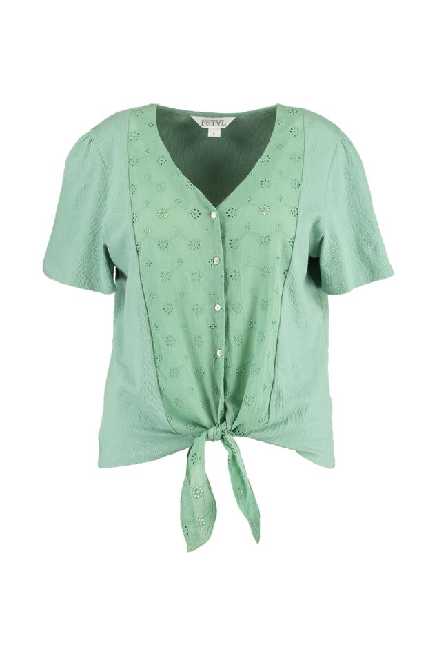 Blouse met geknoopt detail image number 1
