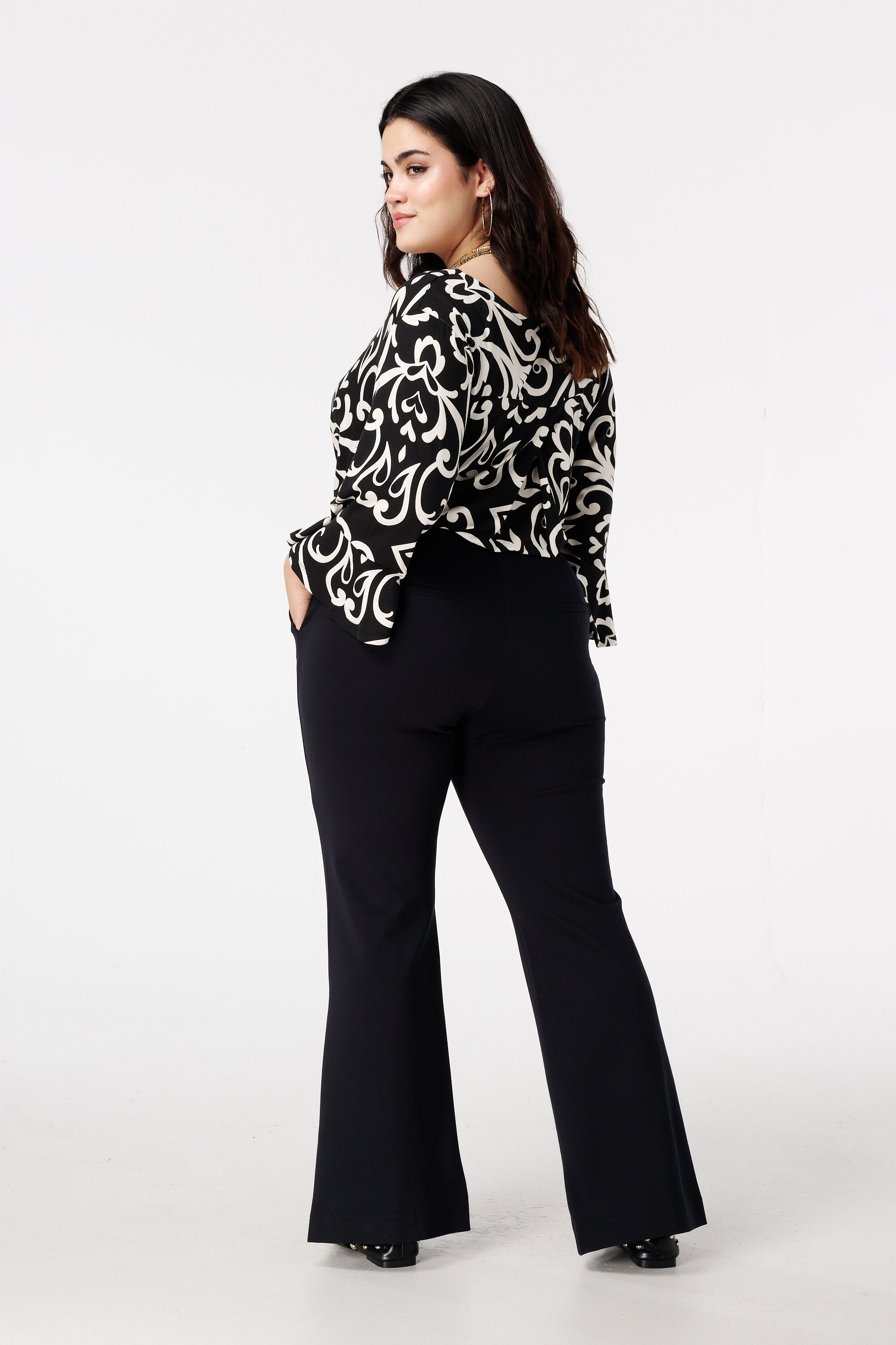 Flared pantalon met split image number 3