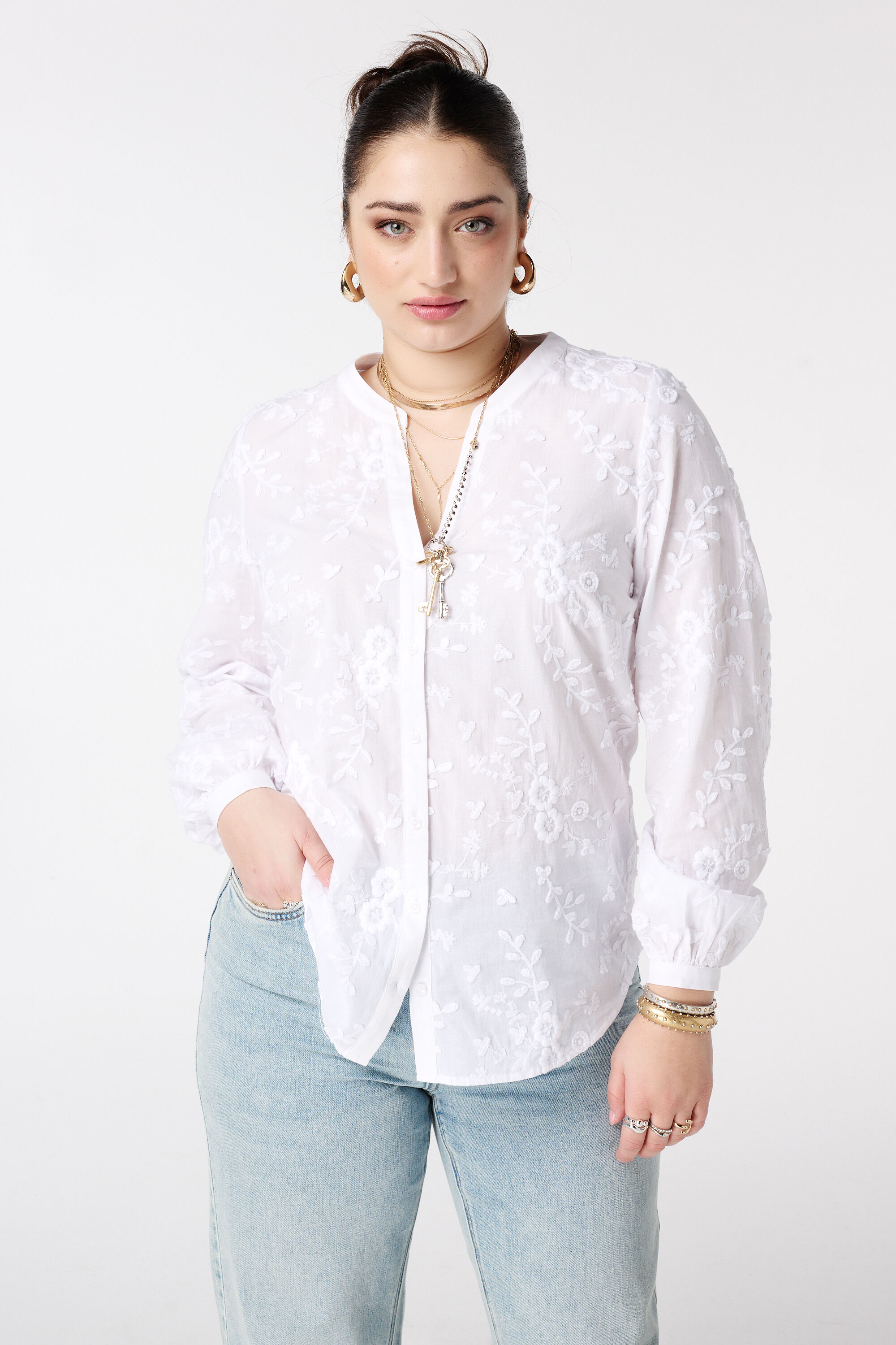 Blouse met bloemenprint