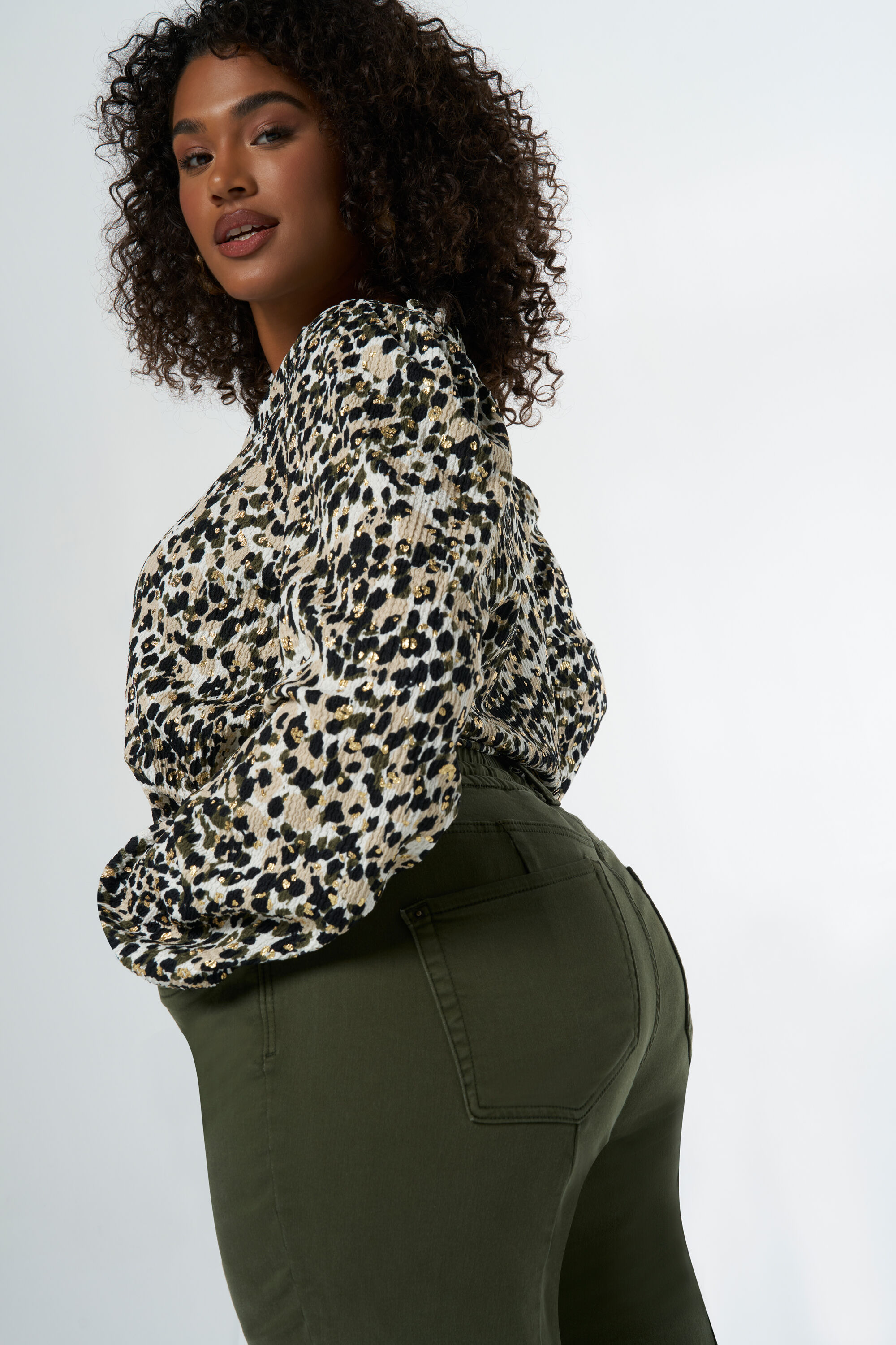 Denim jogger broek image number 4