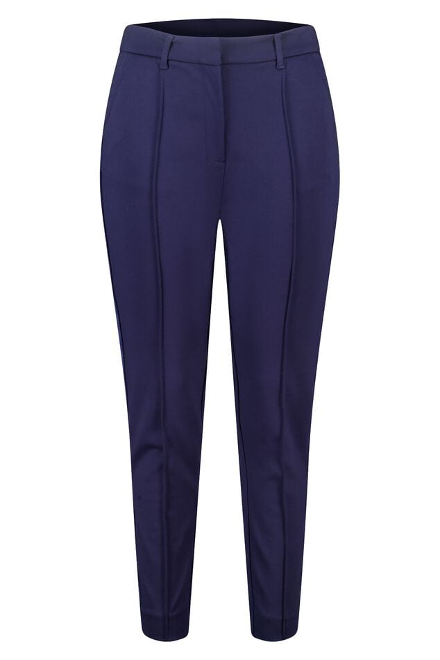 Tapered pantalon met bies aan de zijkant image number 1