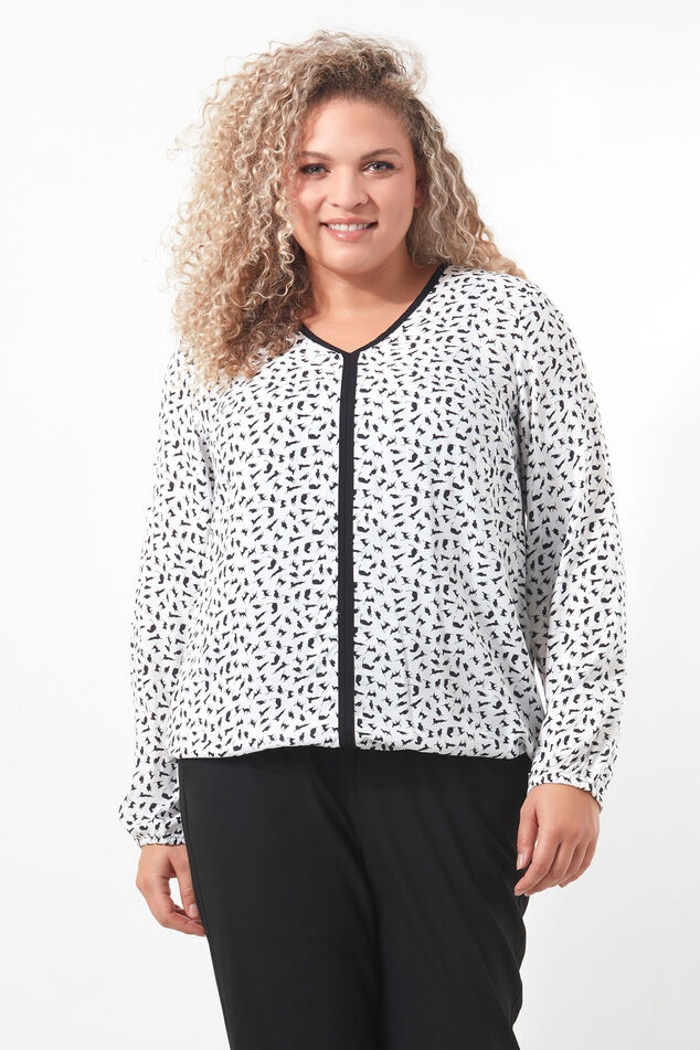 Blouse met kattenprint image number 0