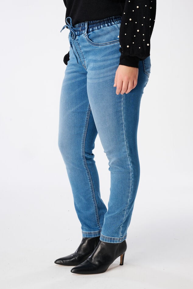 Denim jogger broek image number 4
