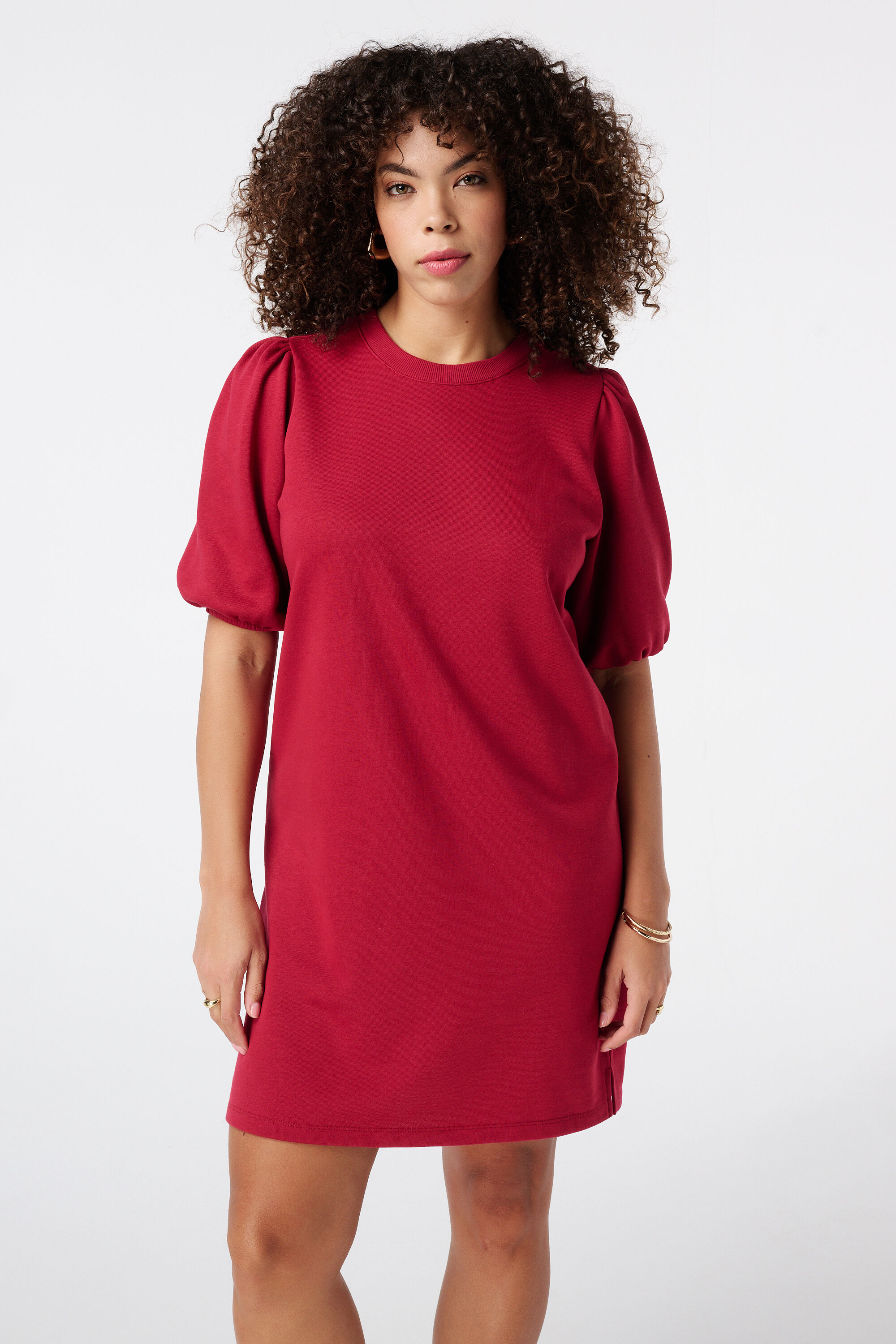 Jurk met korte pofmouwen image number 5