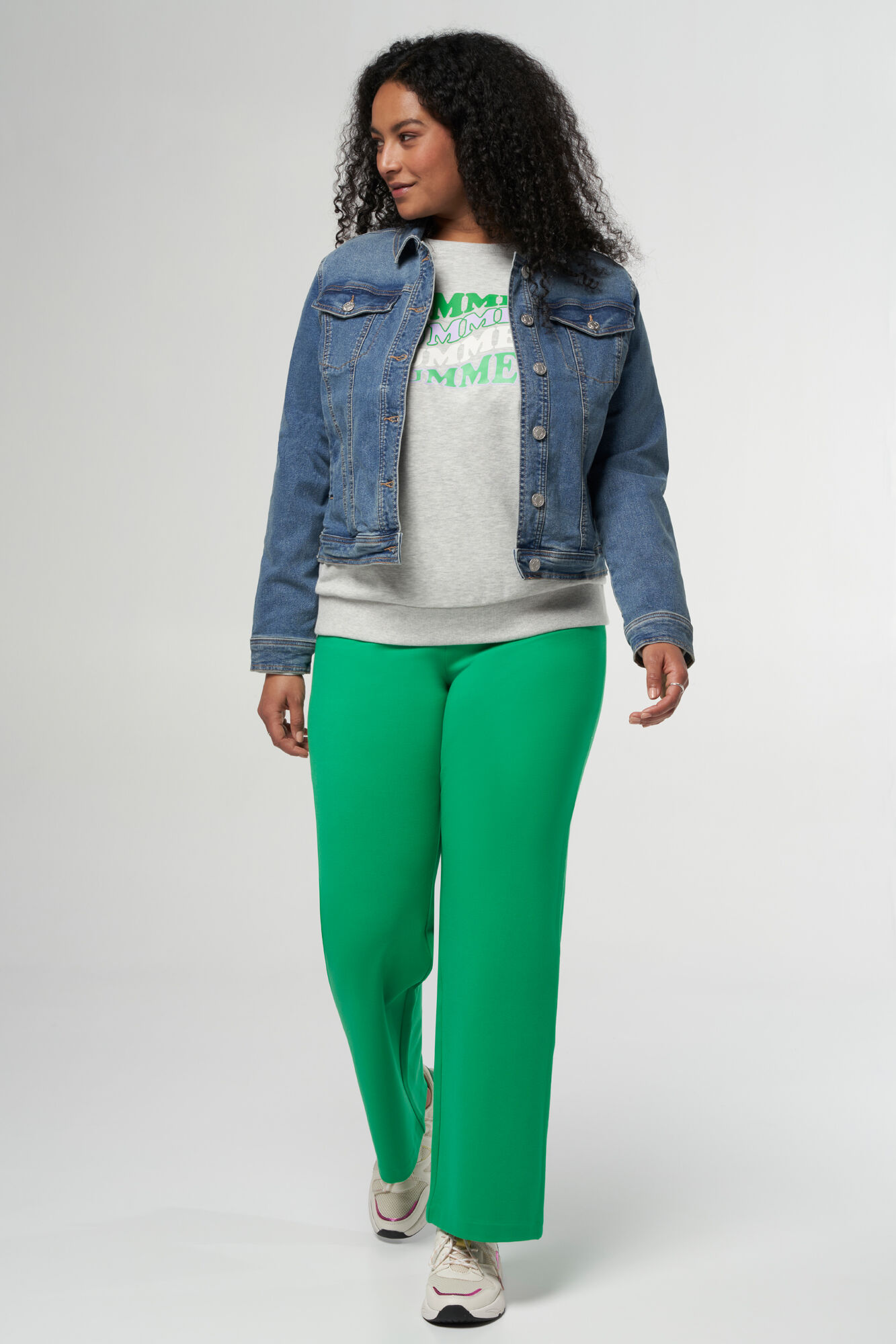 Denim jasje met stretch image number 5