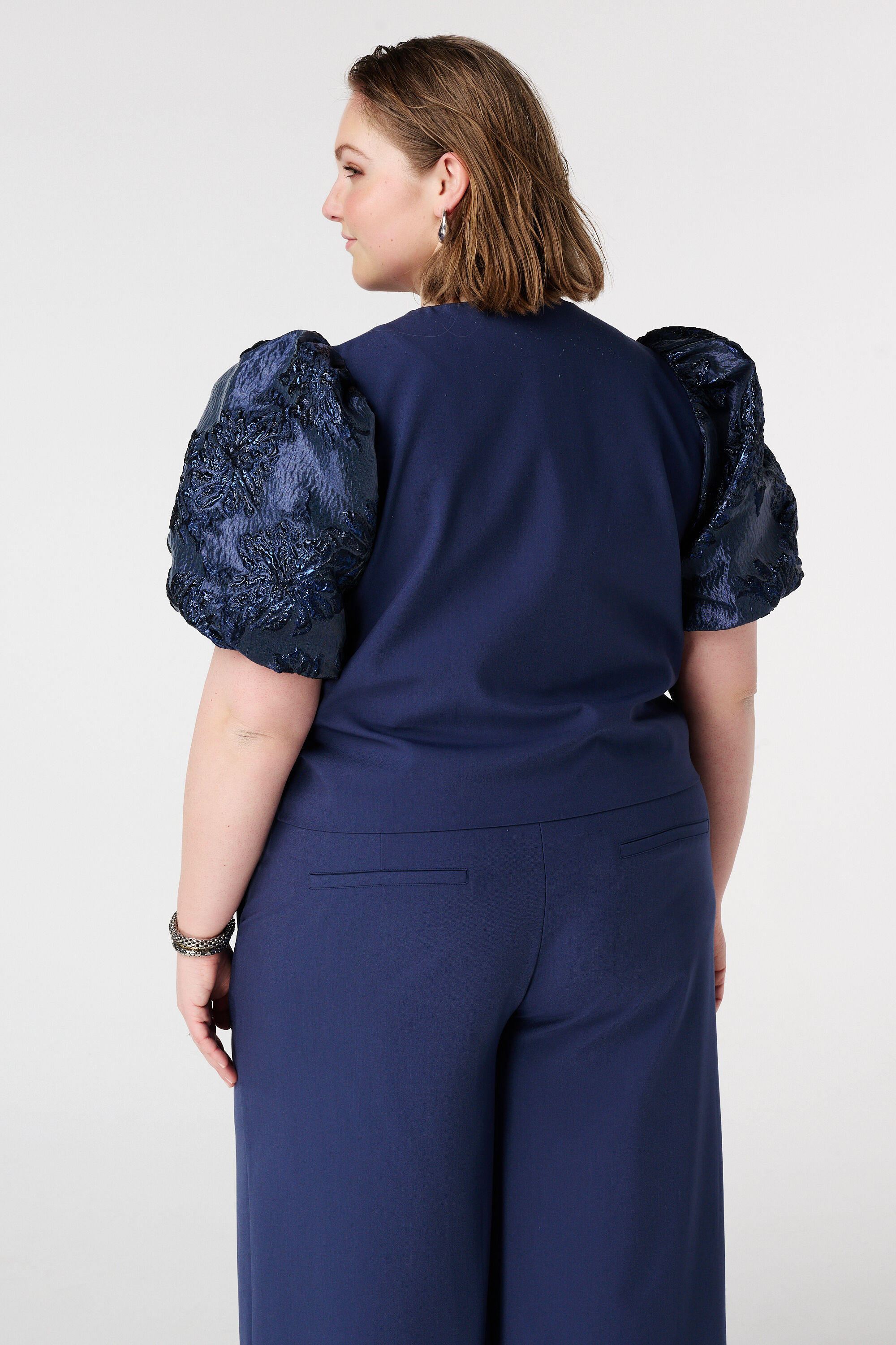 Top met jacquard mouwen image number 3