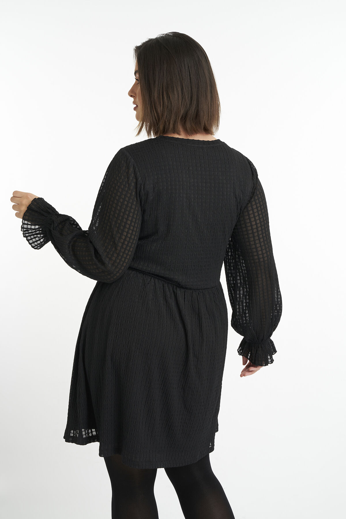 A-lijn jurk met pofmouw image number 3