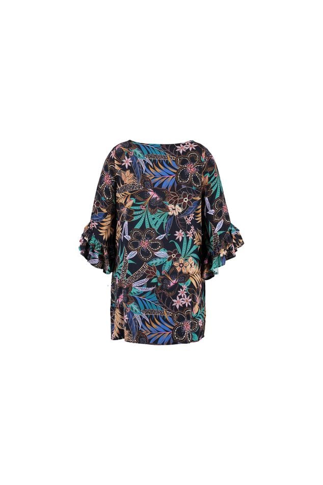 Lange blouse met bloemen print image number 2