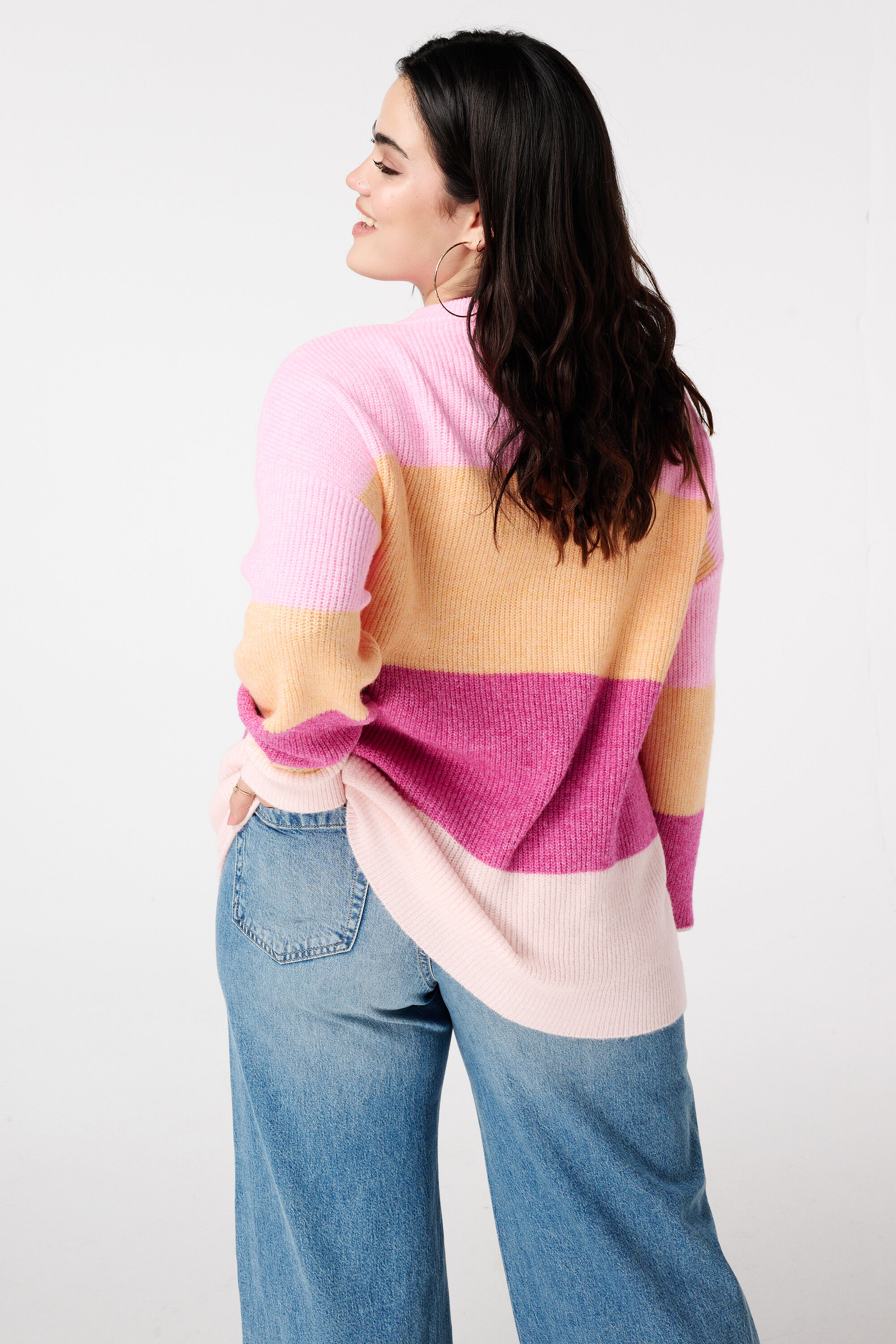 Gebreide trui met uitlopende mouwen image number 3