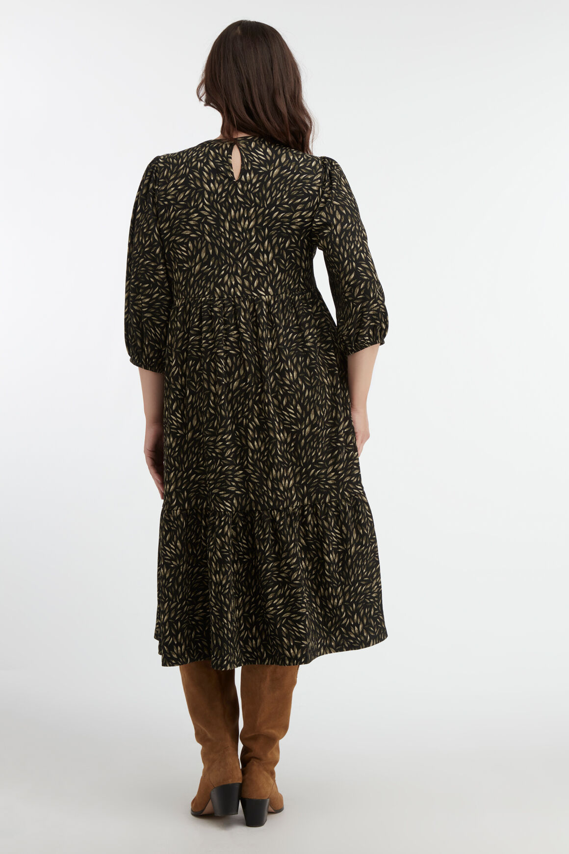 Lange wijde jurk met print image number 3