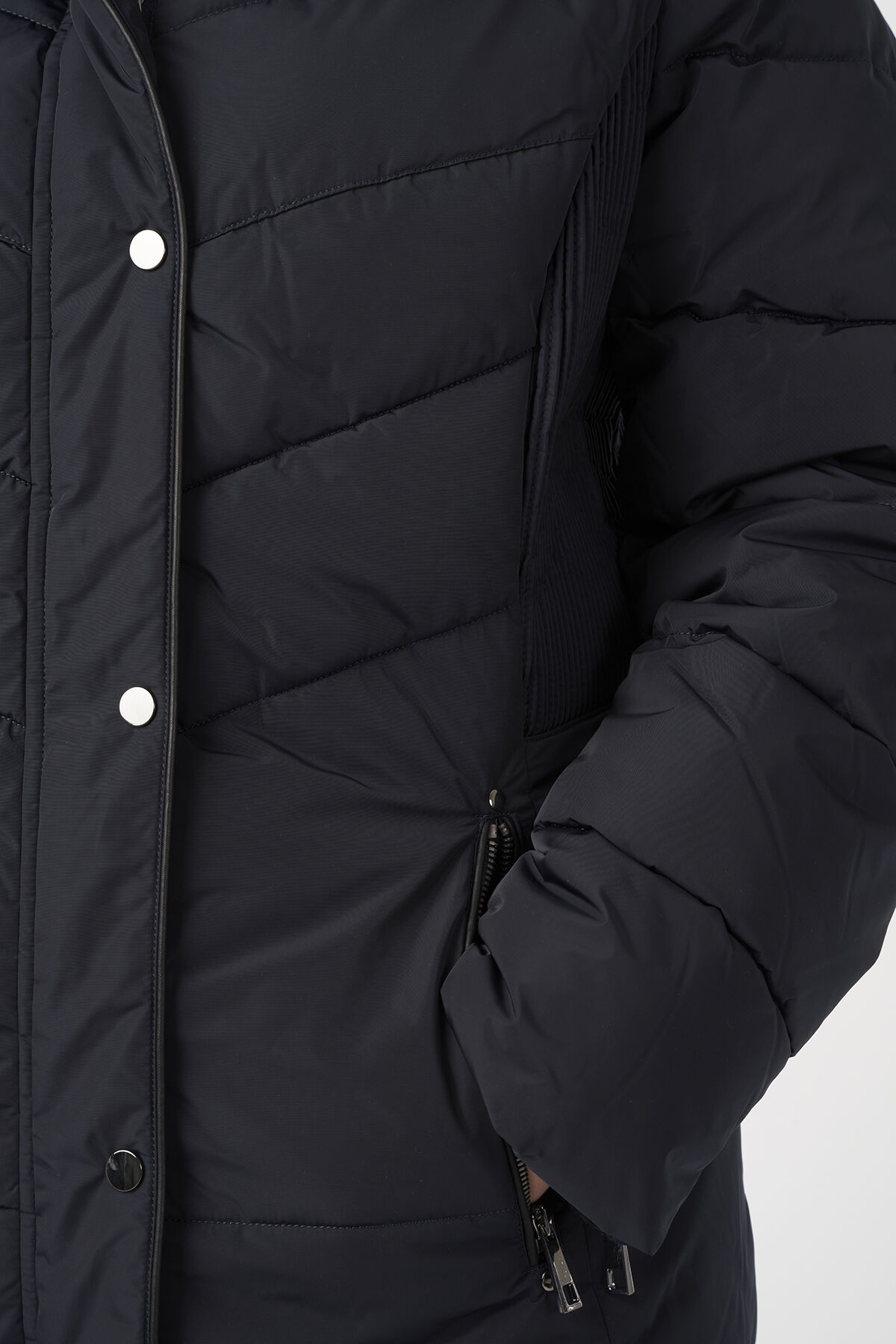 Lange gewatteerde jas image number 5