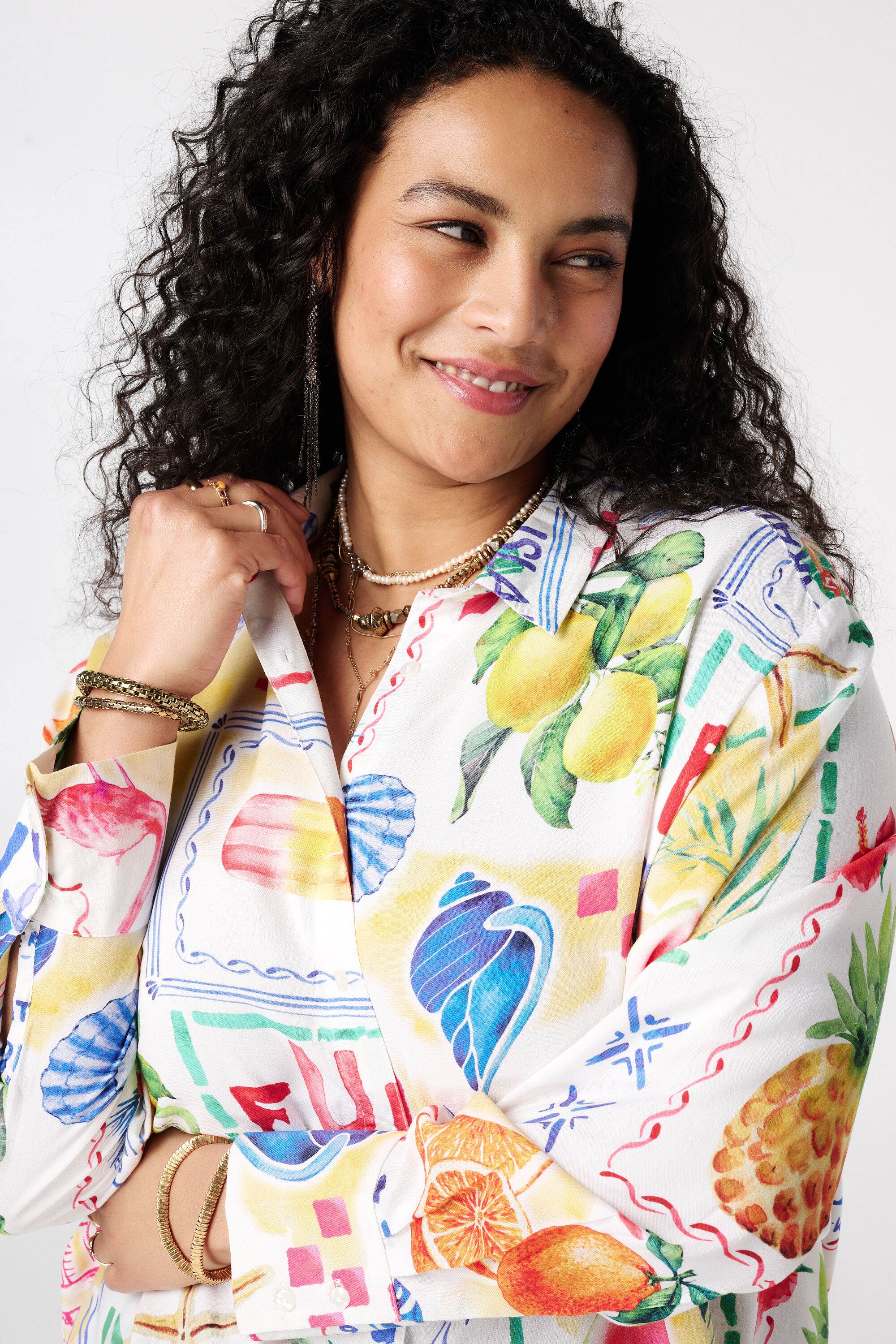 Blouse met tropische print image number 4