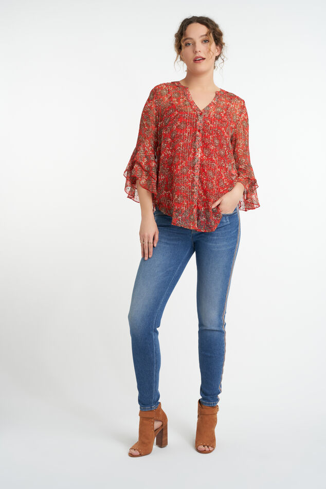 Bloemenblouse met volants image number 4