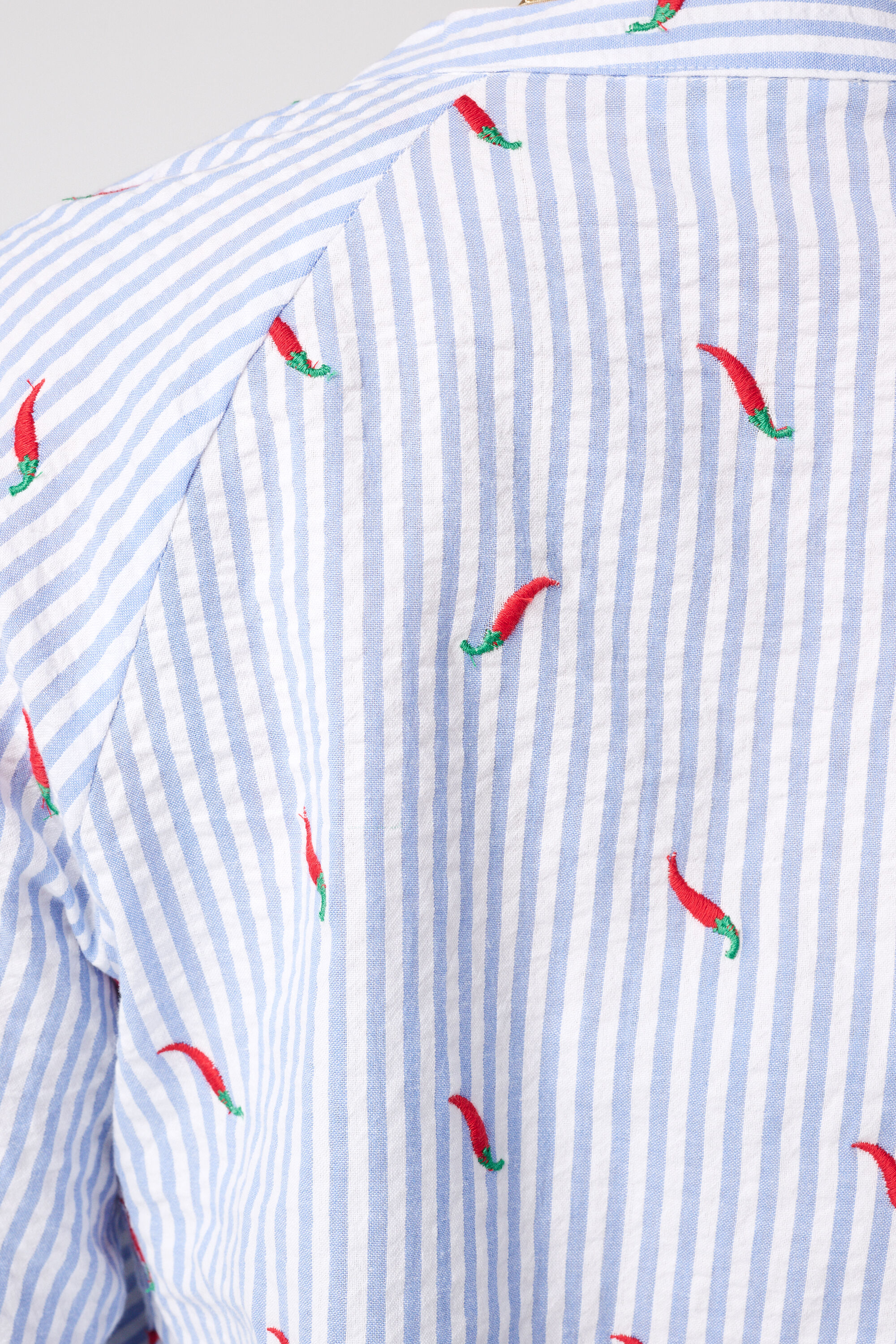 Gestreepte blouse met print image number 6