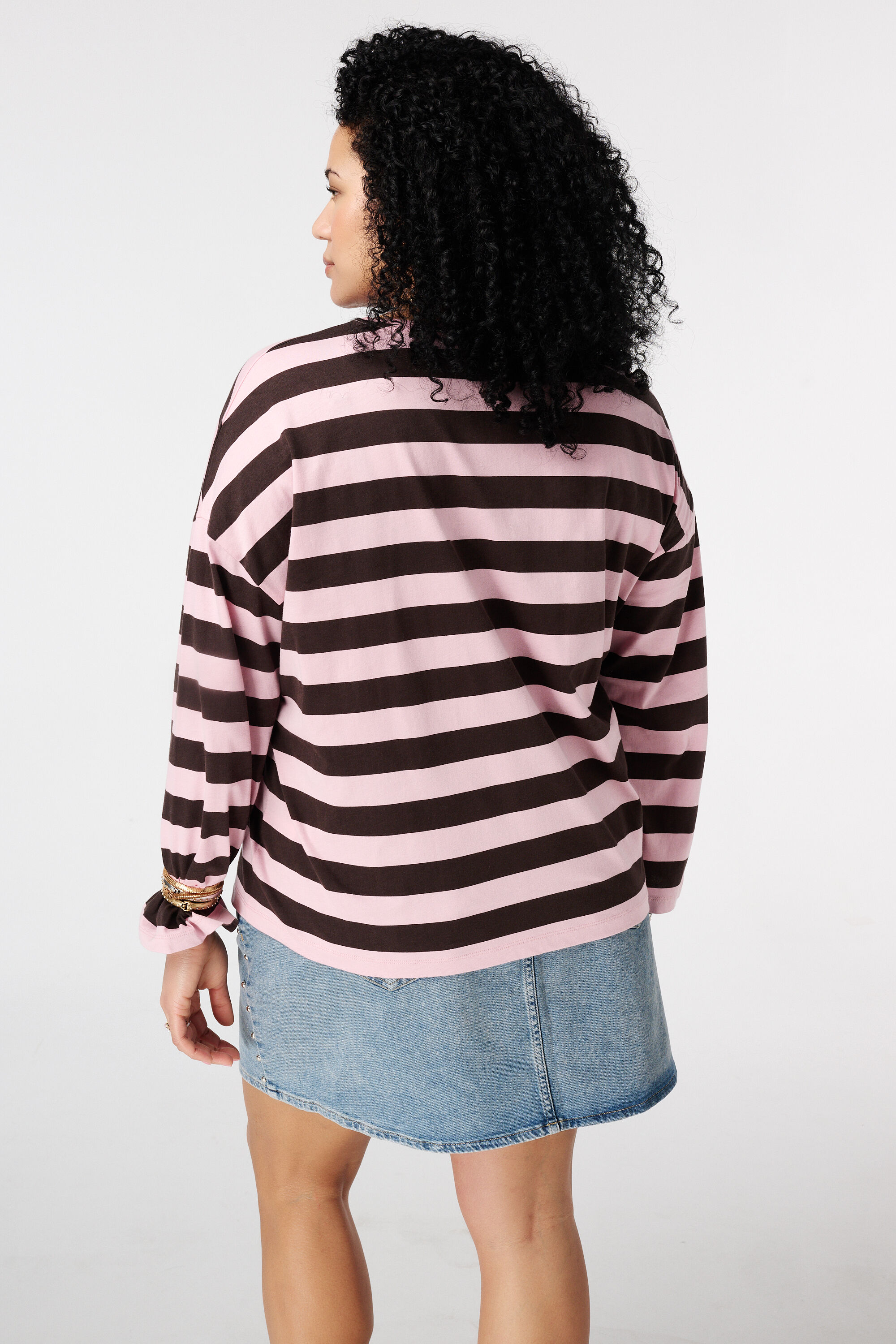 Gestreepte lange mouwen top image number 3