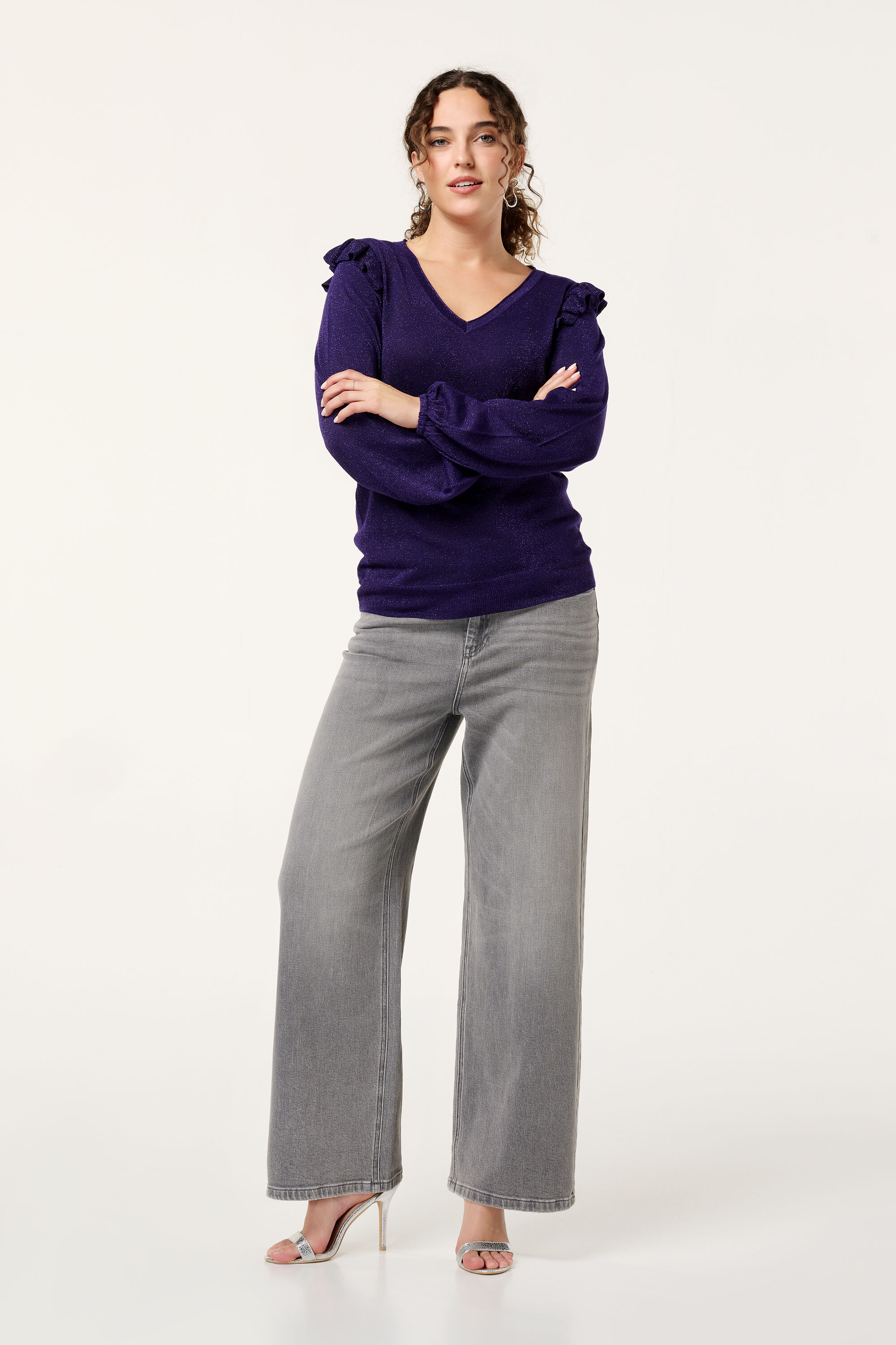 Trui met ruches en glitter image number 5