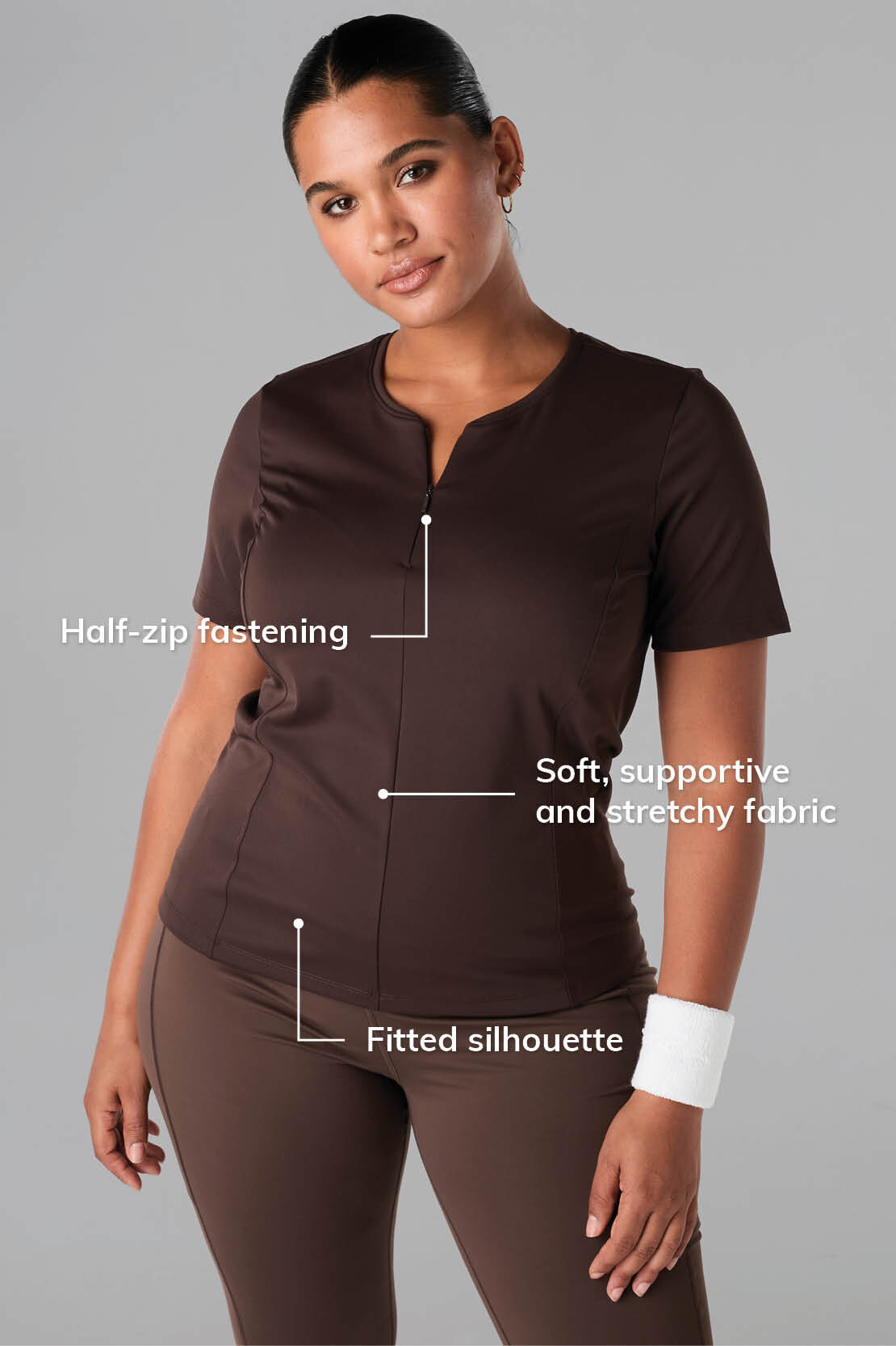 Sport top met rits image number 3