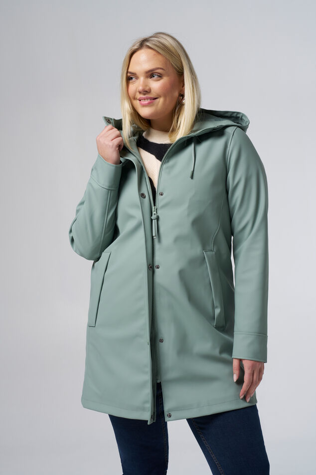 Dames Regenjas met capuchon Zwart MS Mode1