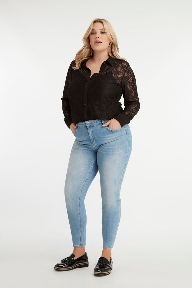 Jeans met rhinestones en studs image number 0