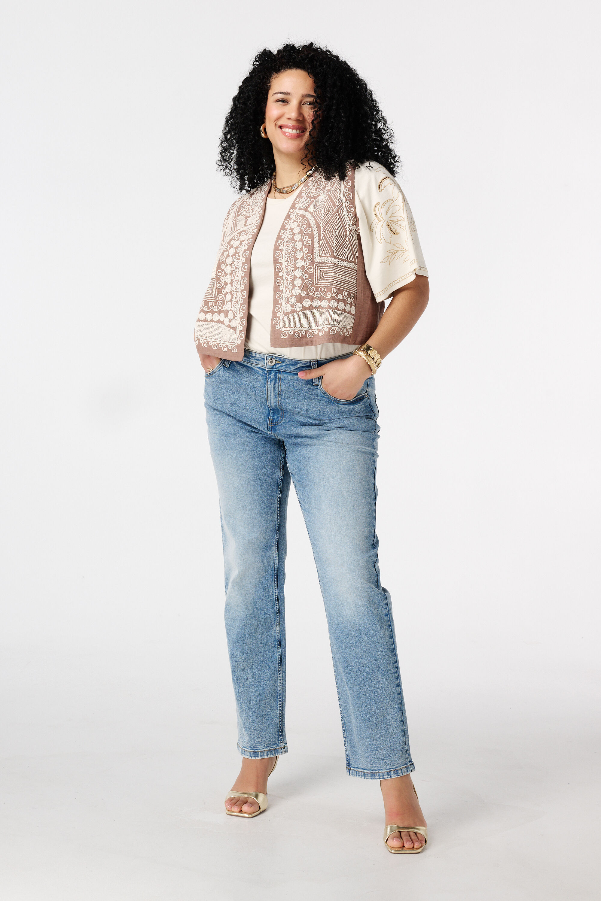 T-shirt met broderie image number 5