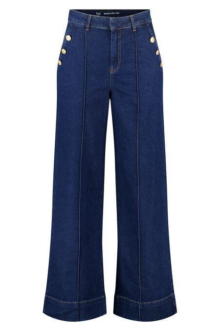 Wide leg jeans met sierknopen