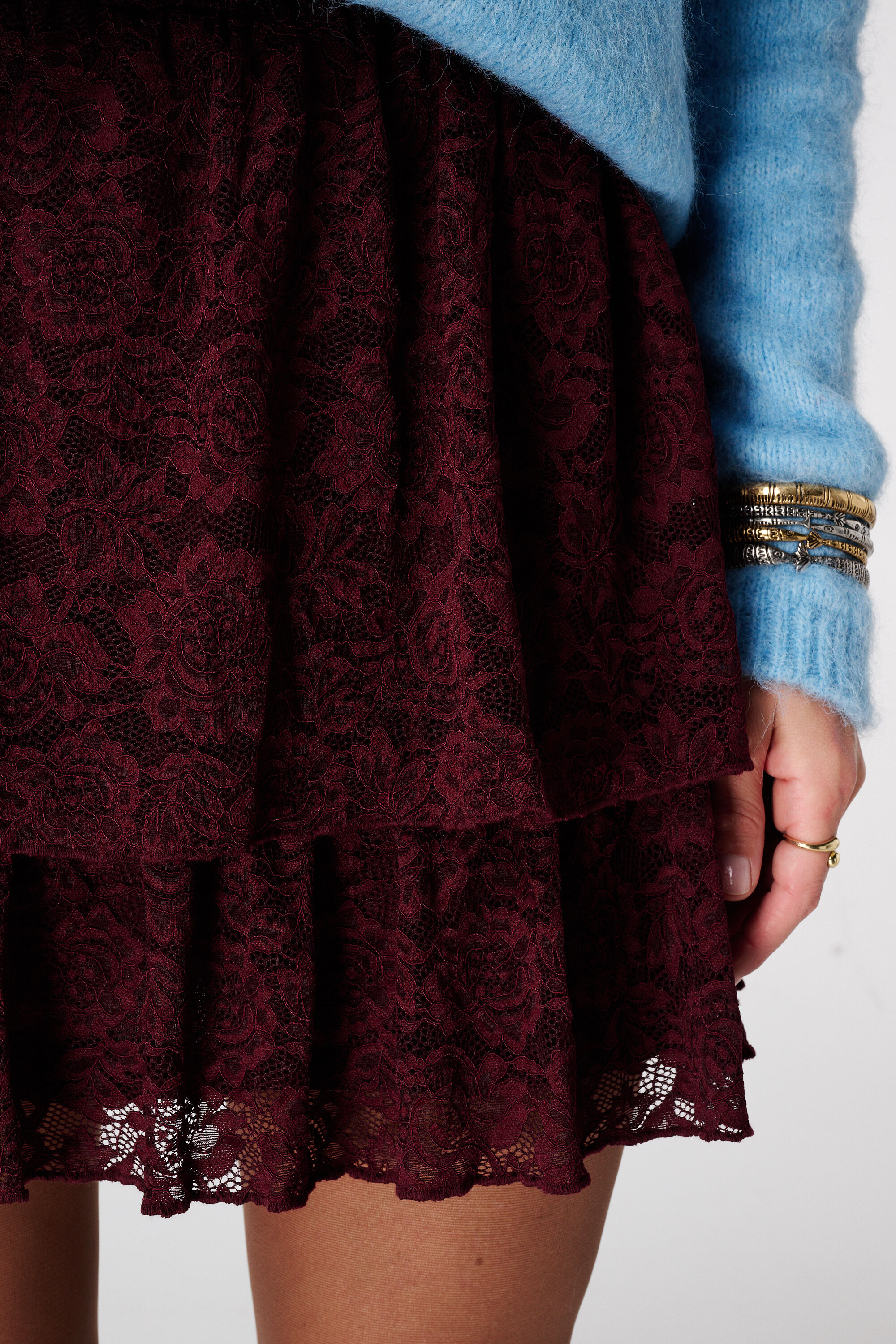 Kanten rokje met volants image number 4