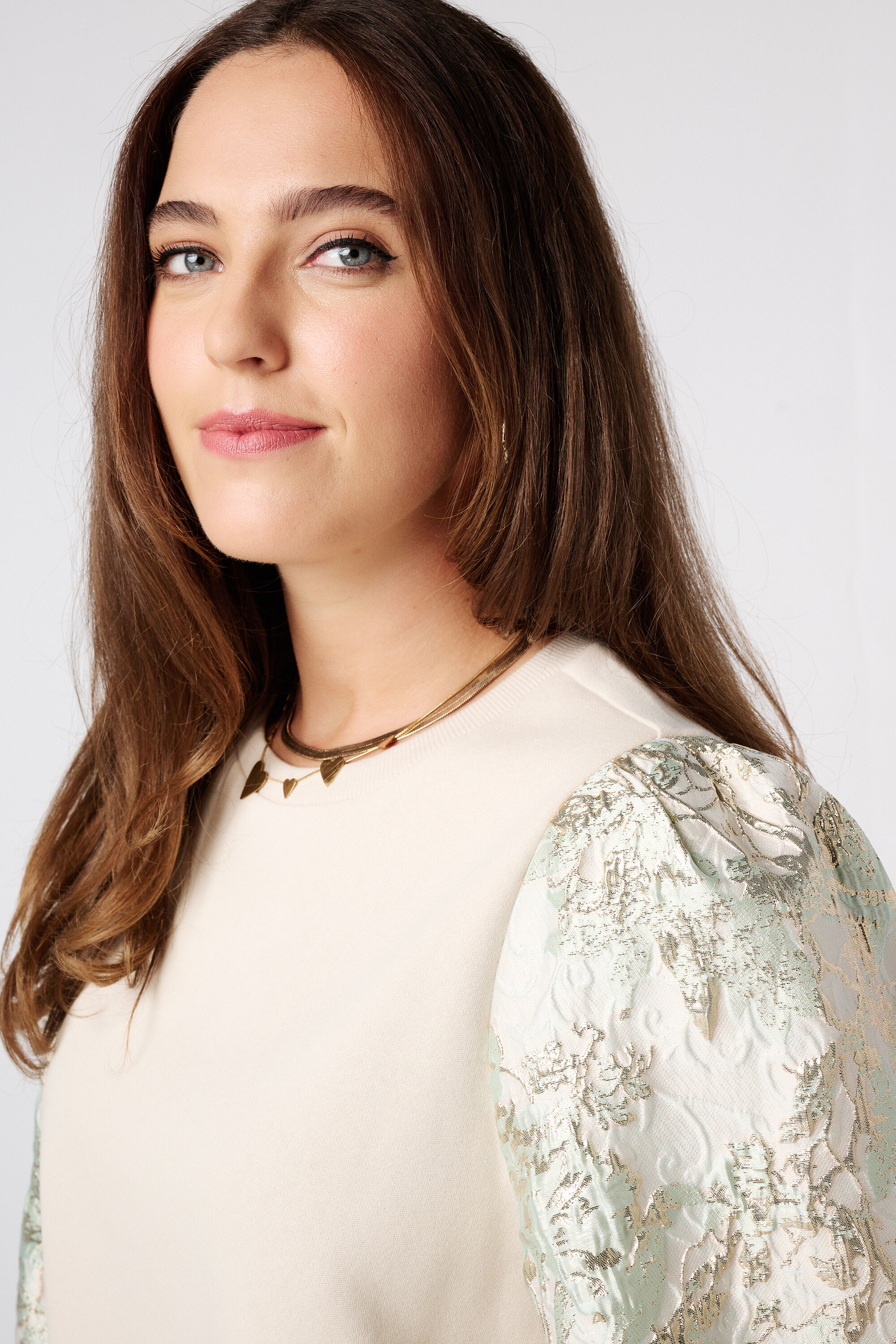 Sweater met jacquard mouwen image number 4