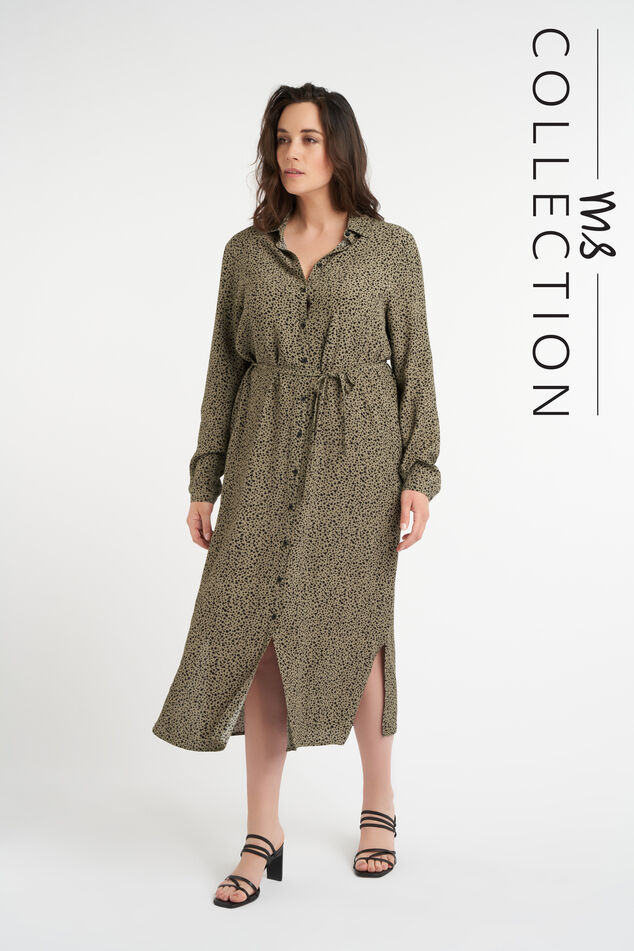 Maxi jurk met strikceintuur image number 0