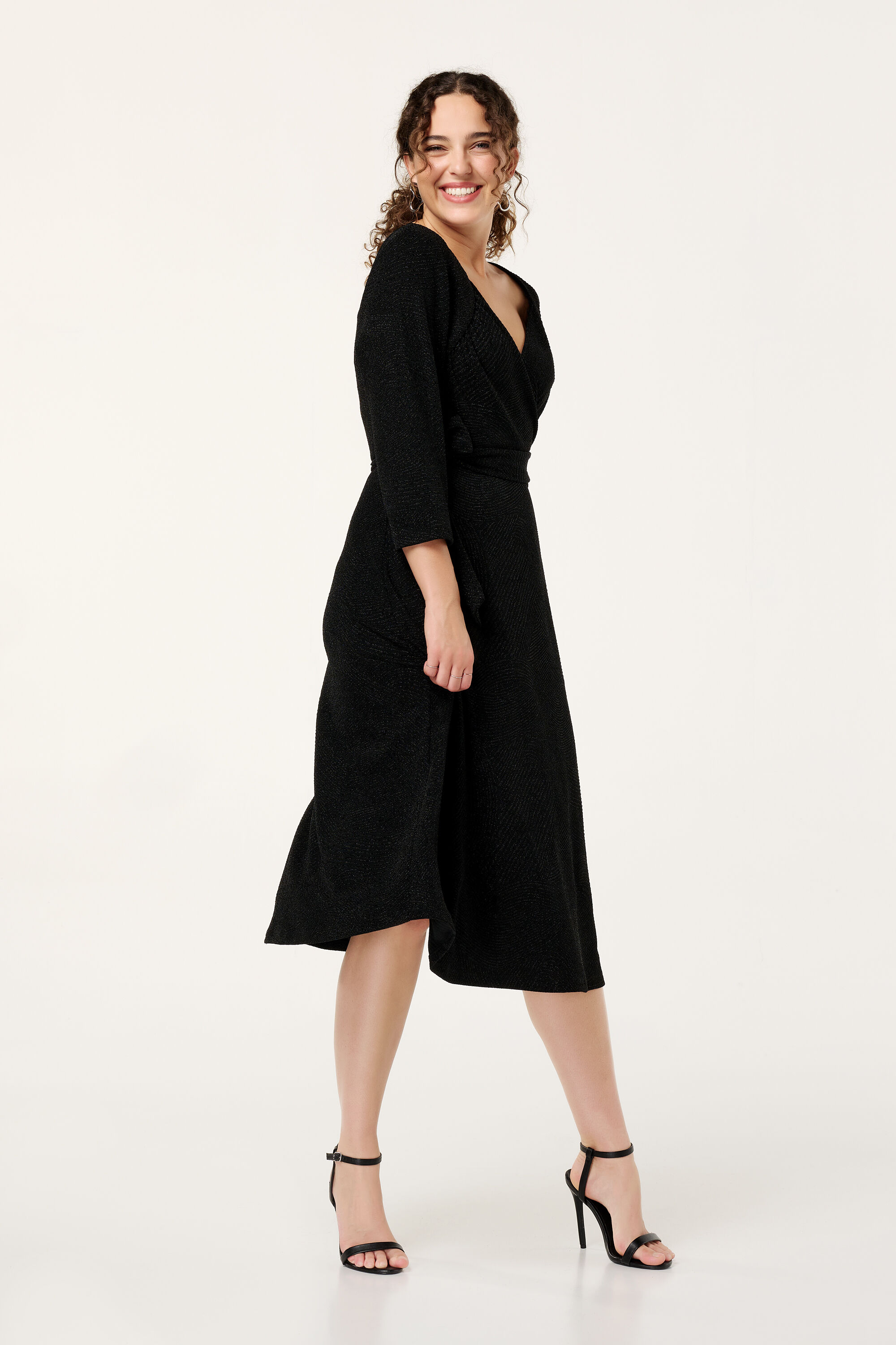 Midi jurk met glitters image number 5