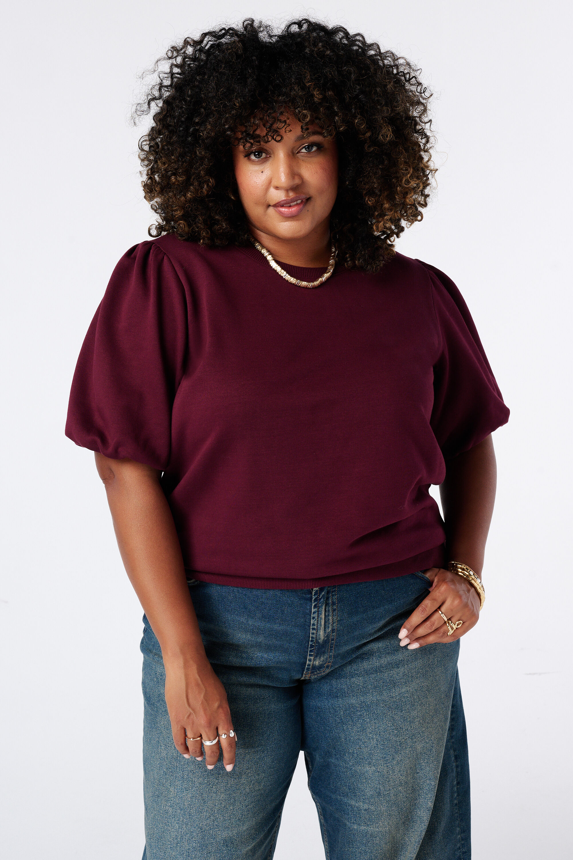 Sweater met korte pofmouwen