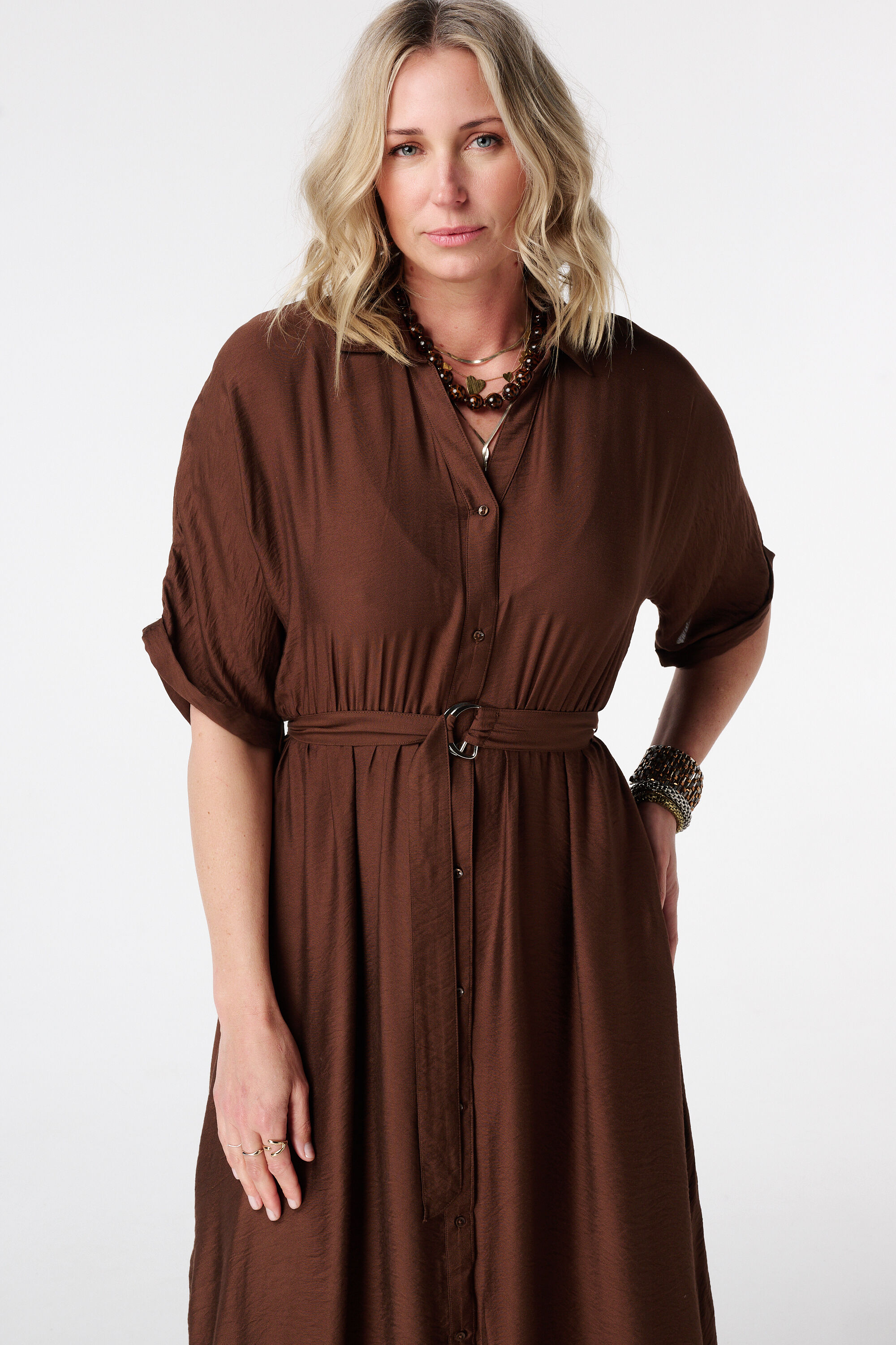 Maxi jurk met ceintuur image number 5