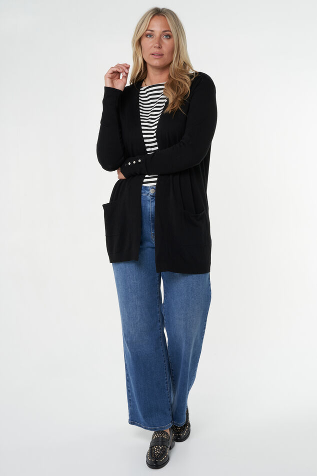 Gina Tricot - Ruimvallend gebreid vest met zakken in crème Gina Tricot - Ruimvallend gebreid vest met zakken in crème